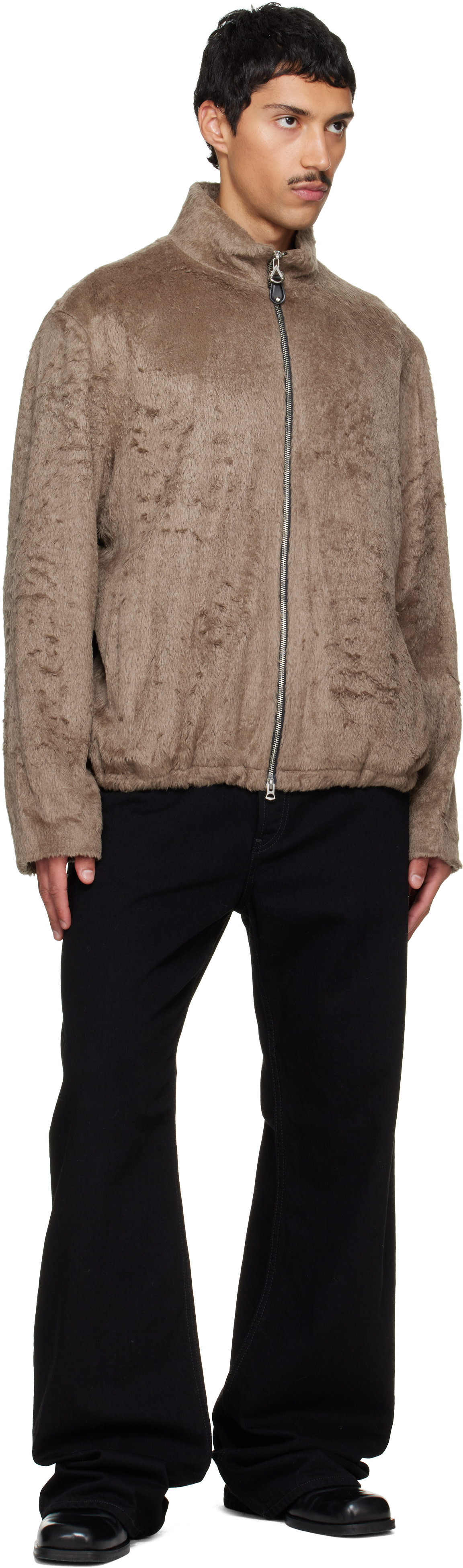 Solid Homme - Brown Faux-Fur Jacket