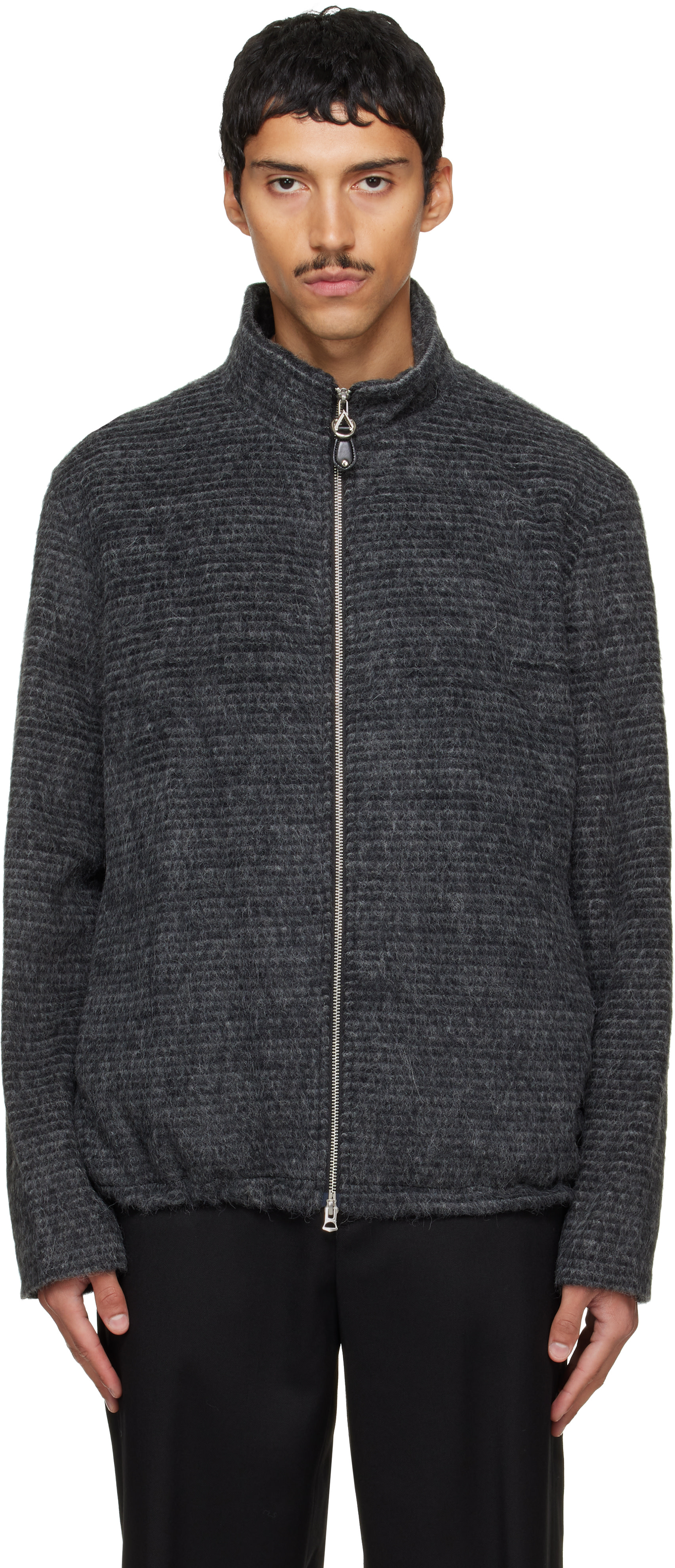Solid Homme - Blouson gris en alpaga