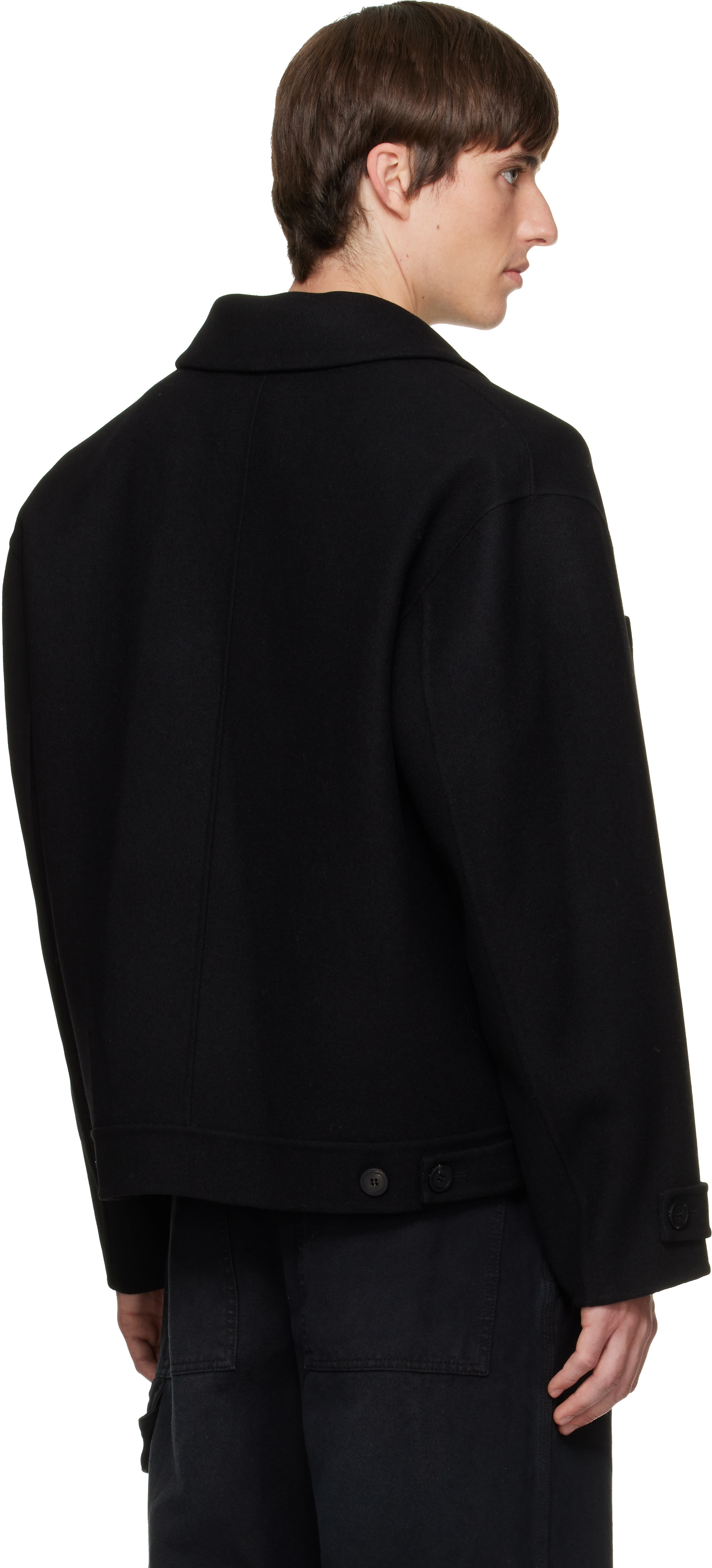 Solid Homme - Black Layered Wool Jacket