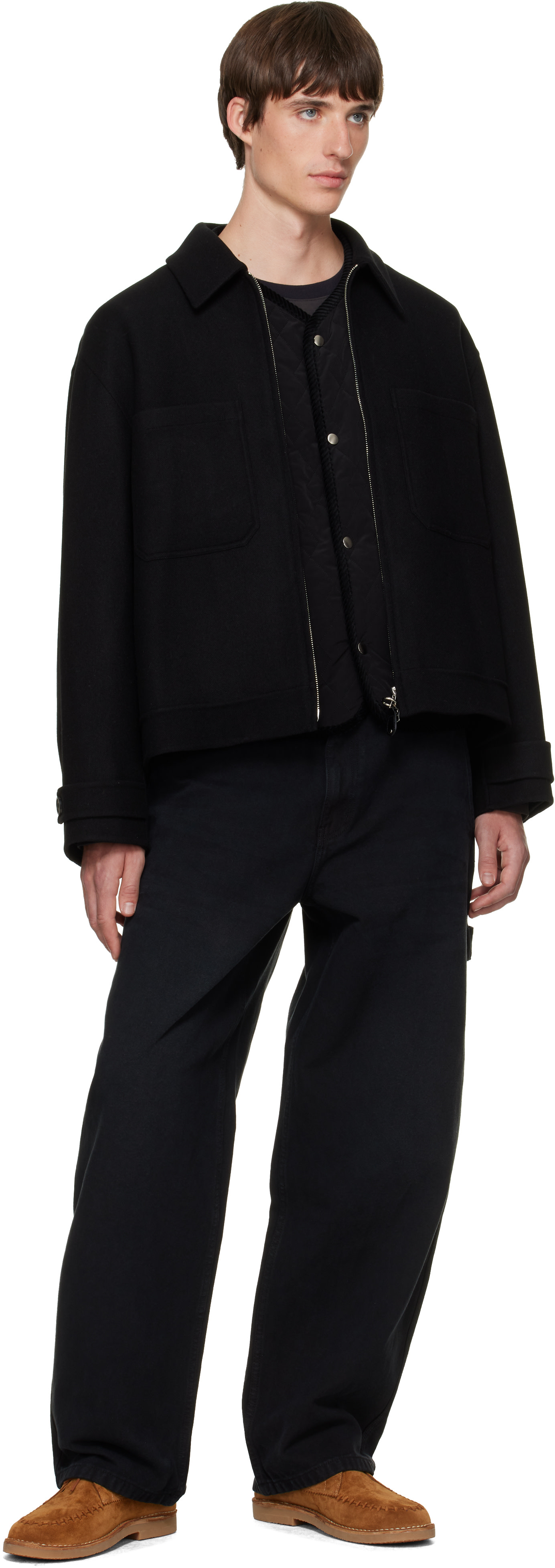 Solid Homme - Black Layered Wool Jacket