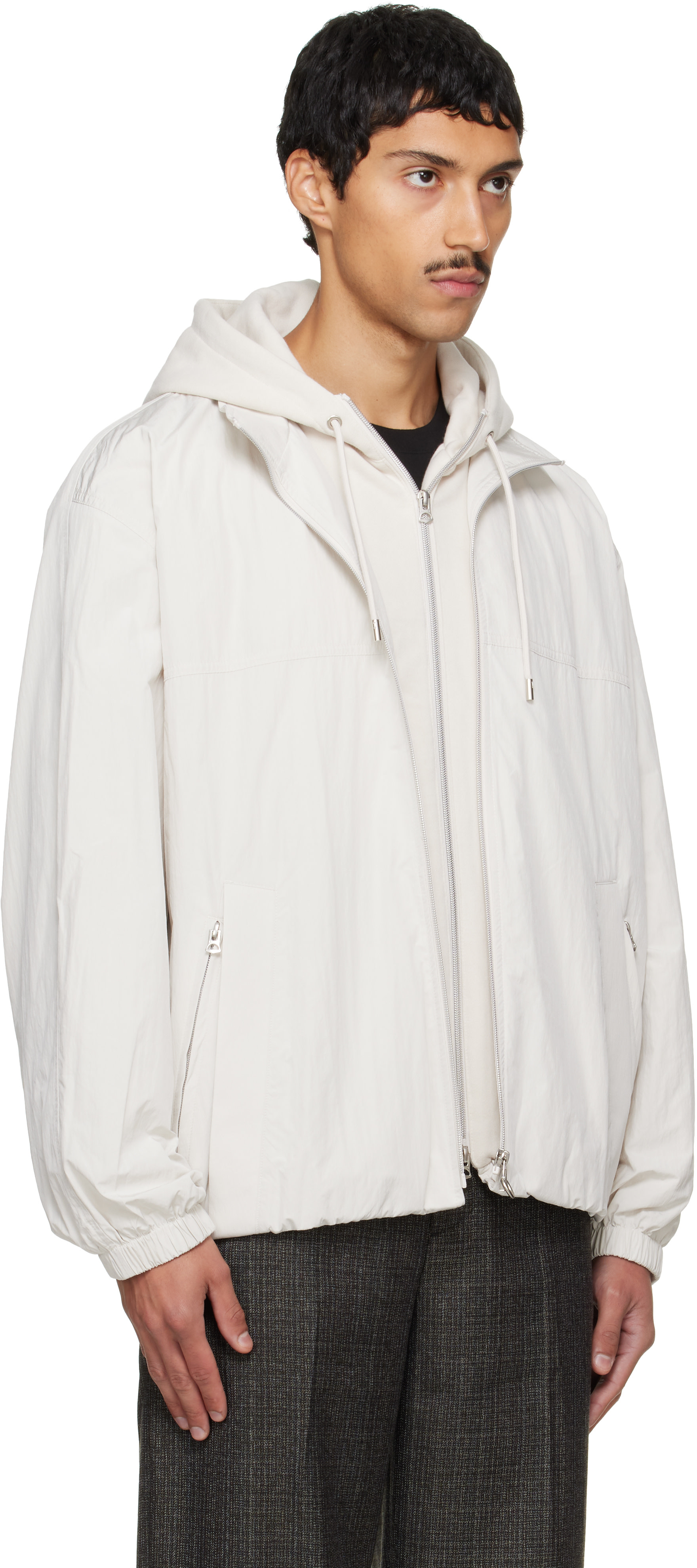 Solid Homme - Off-White Layered Taffeta Jacket