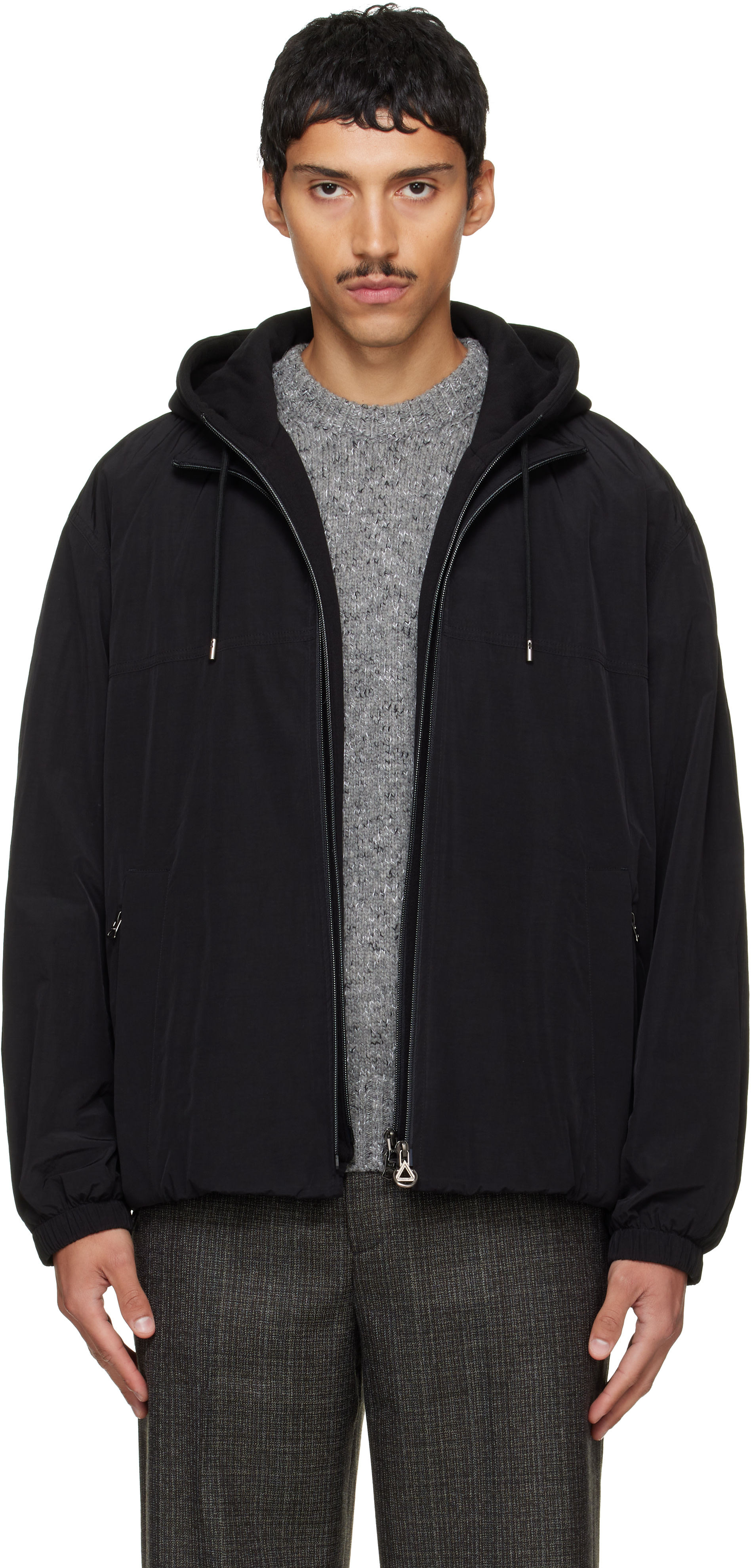 Solid Homme - Black Layered Taffeta Jacket