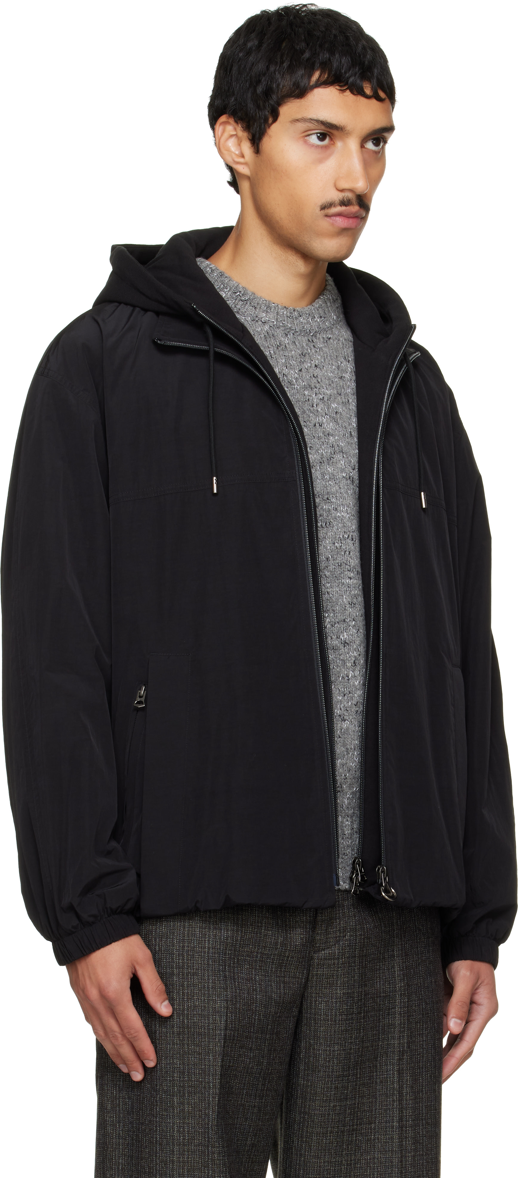 Solid Homme - Black Layered Taffeta Jacket