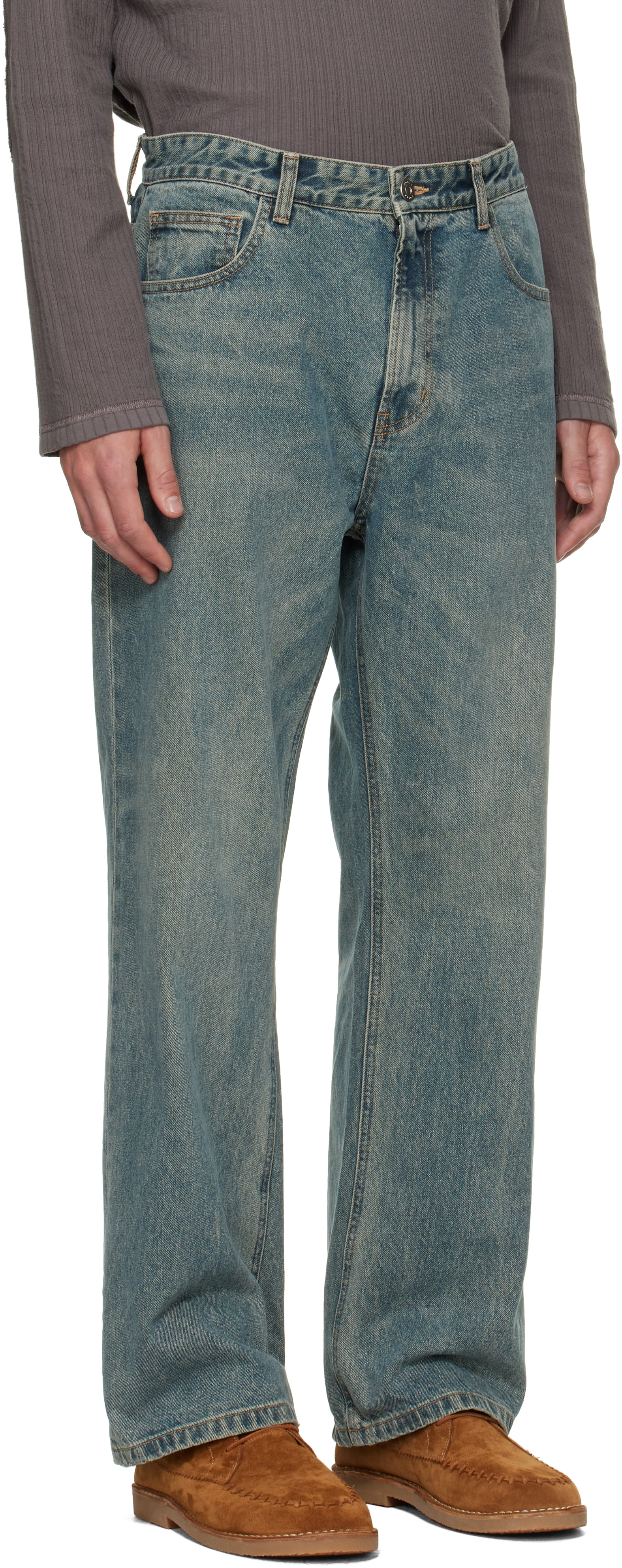 Solid Homme - Blue Slim Bootcut Jeans