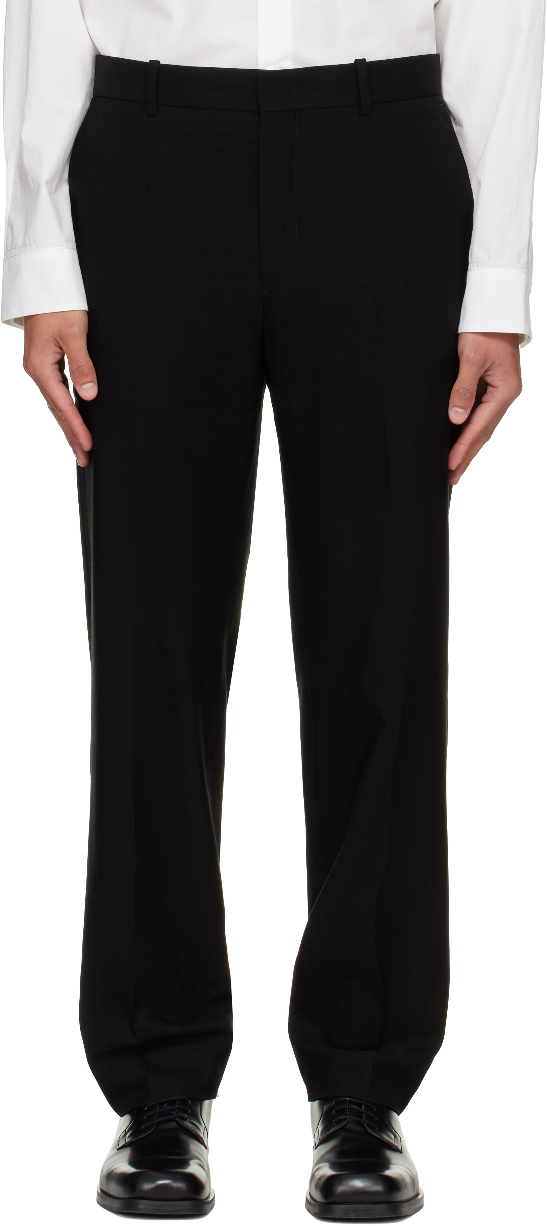 Solid Homme - Black Wool Set-Up Trousers