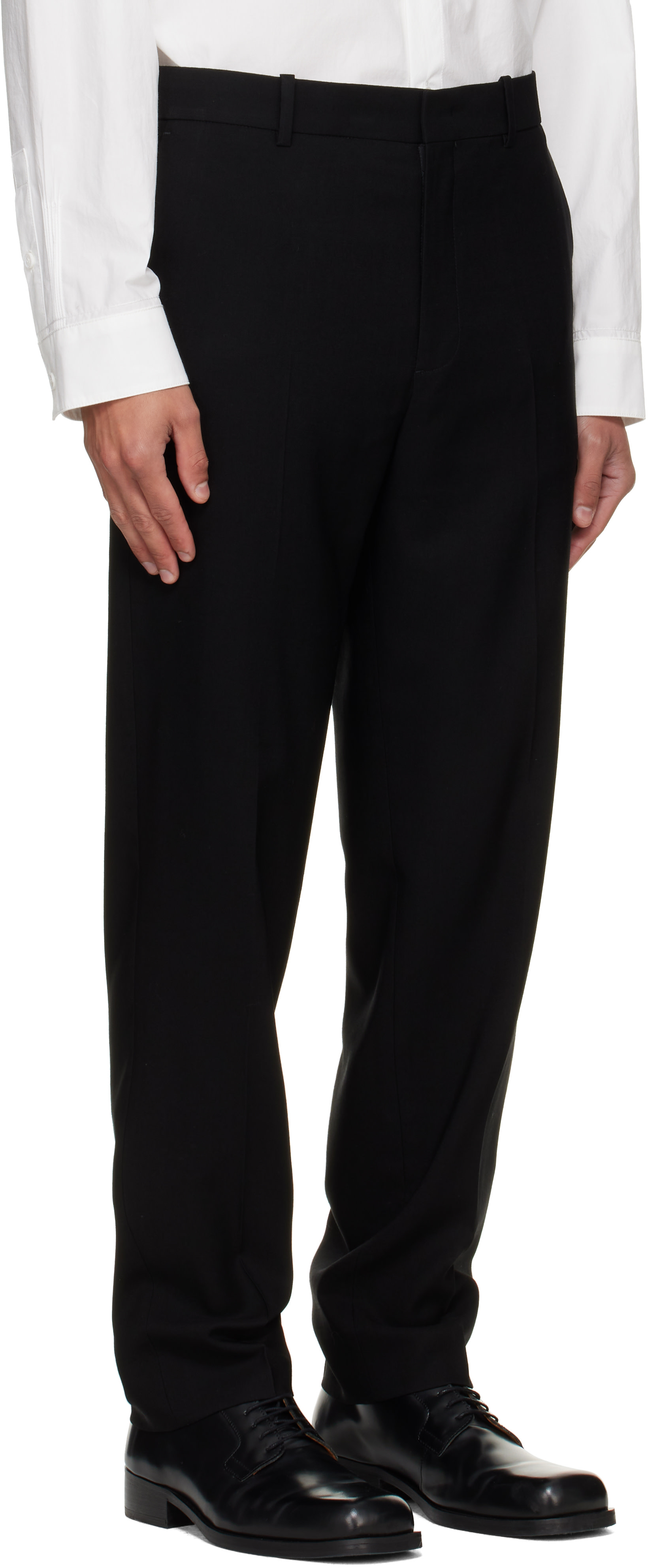 Solid Homme - Black Wool Set-Up Trousers