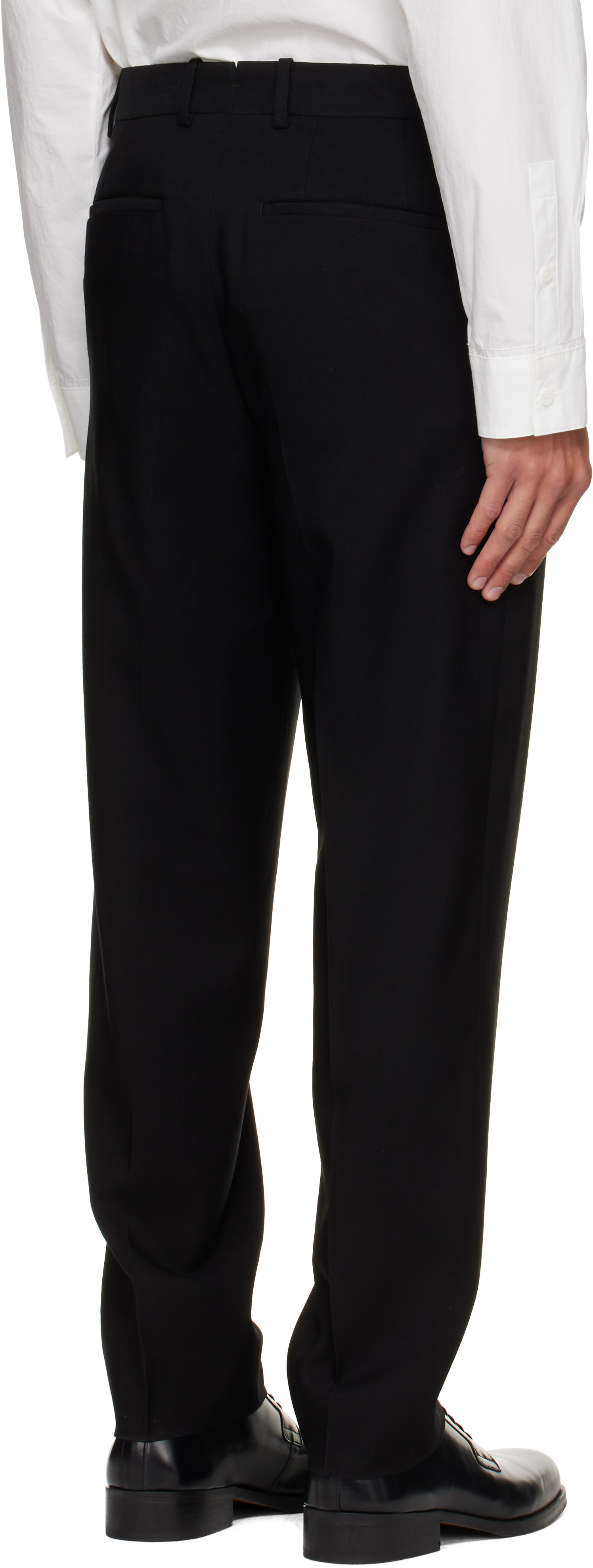 Solid Homme - Black Wool Set-Up Trousers