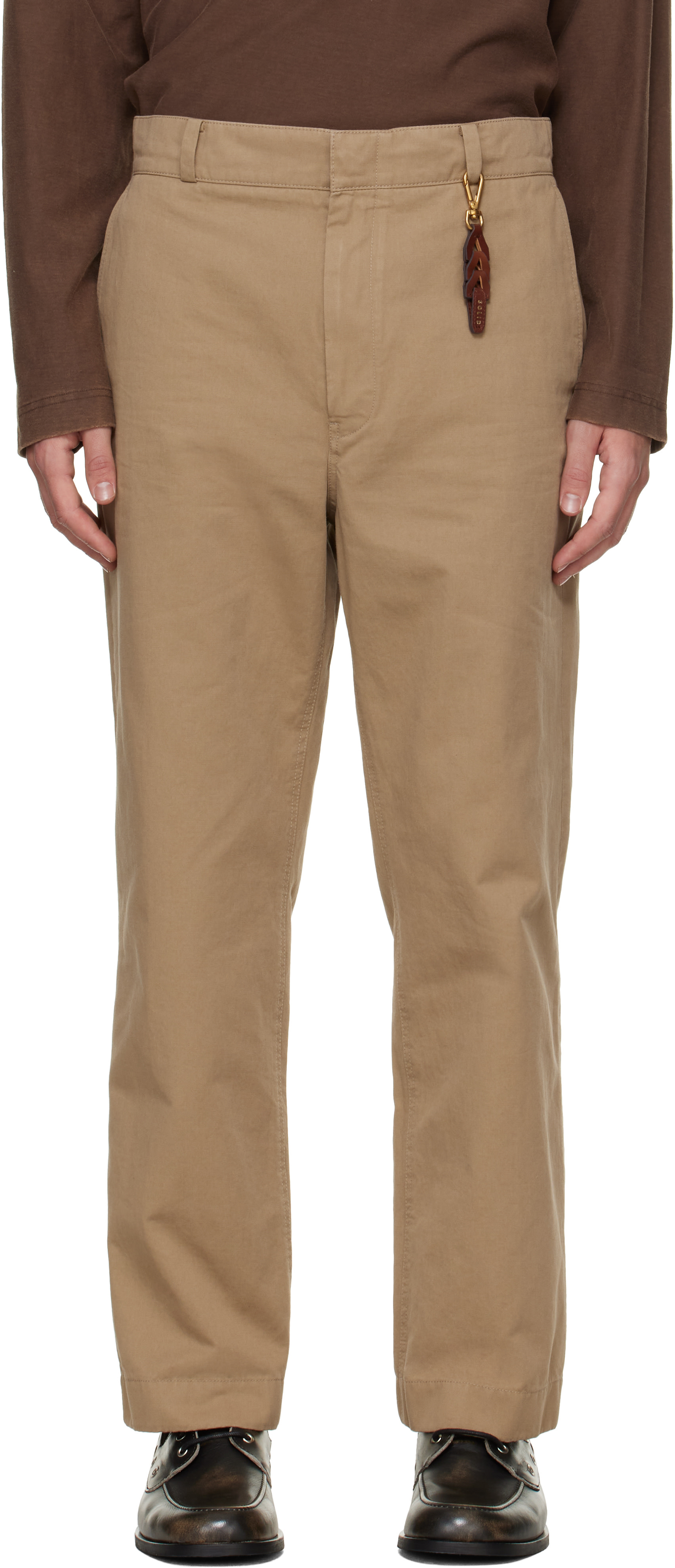 Solid Homme - Beige Cotton Twill Trousers