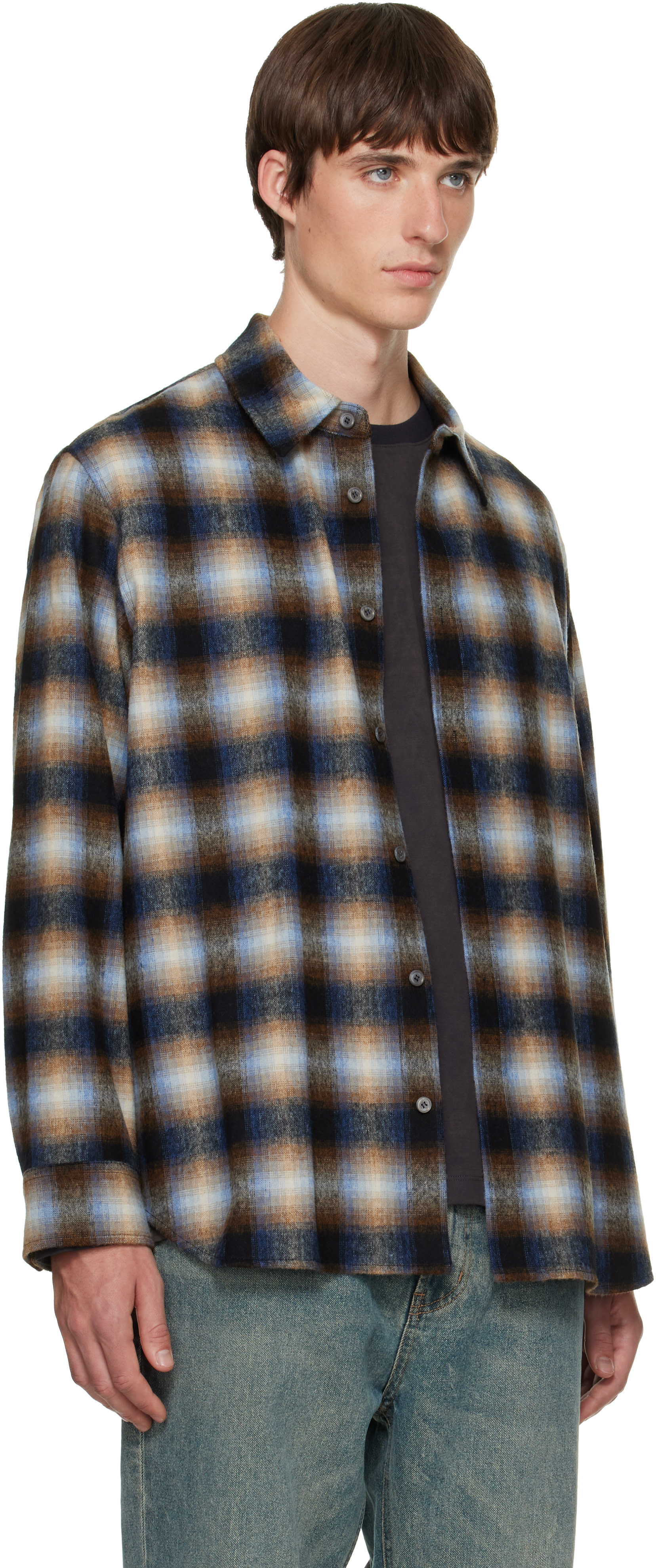 Solid Homme - Navy Wool Check Shirt