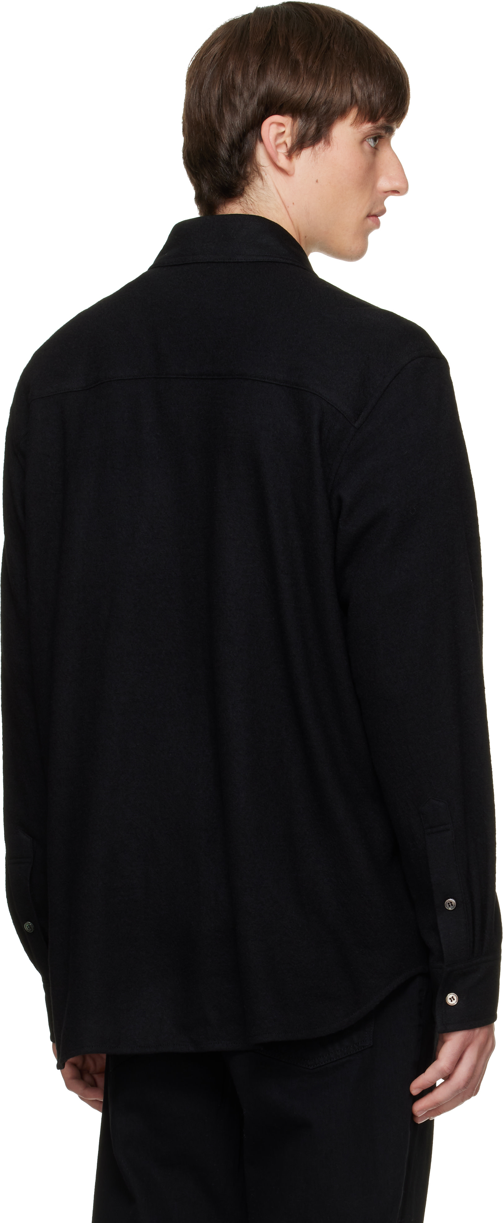 Solid Homme - Black Wool Stitch Shirt