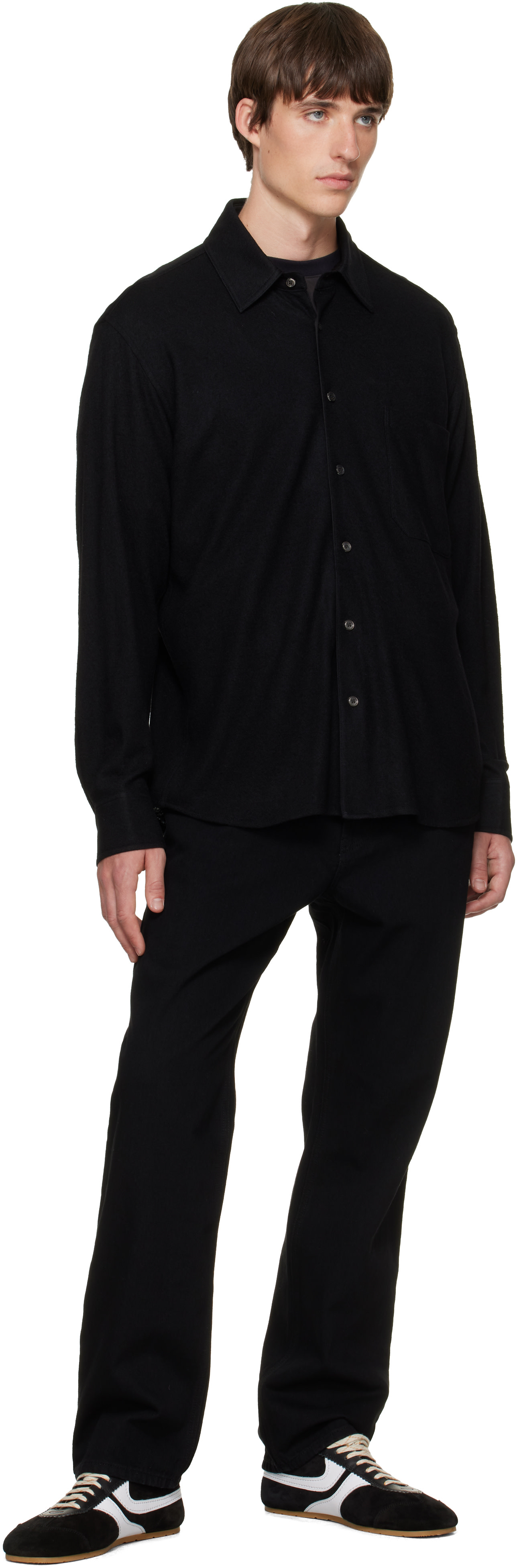 Solid Homme - Black Wool Stitch Shirt