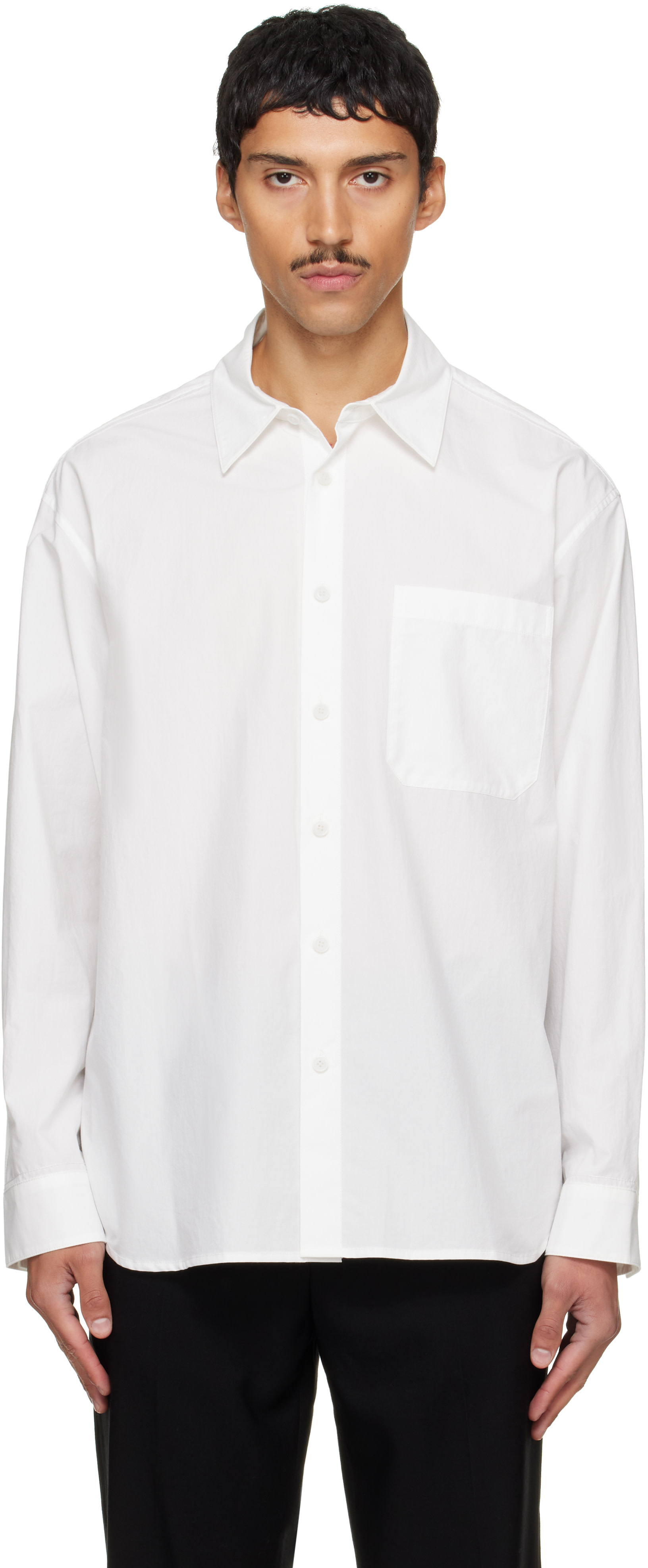Solid Homme - White Pintuck Cotton Shirt