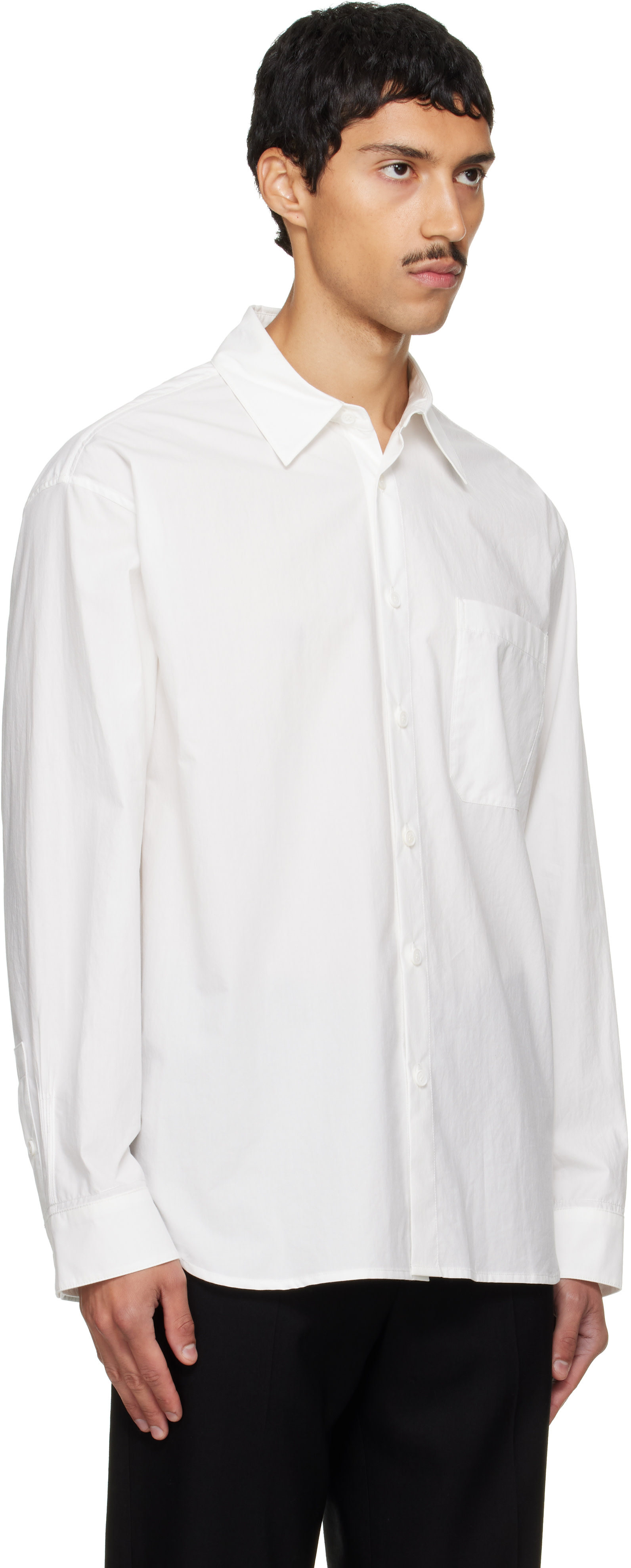 Solid Homme - White Pintuck Cotton Shirt