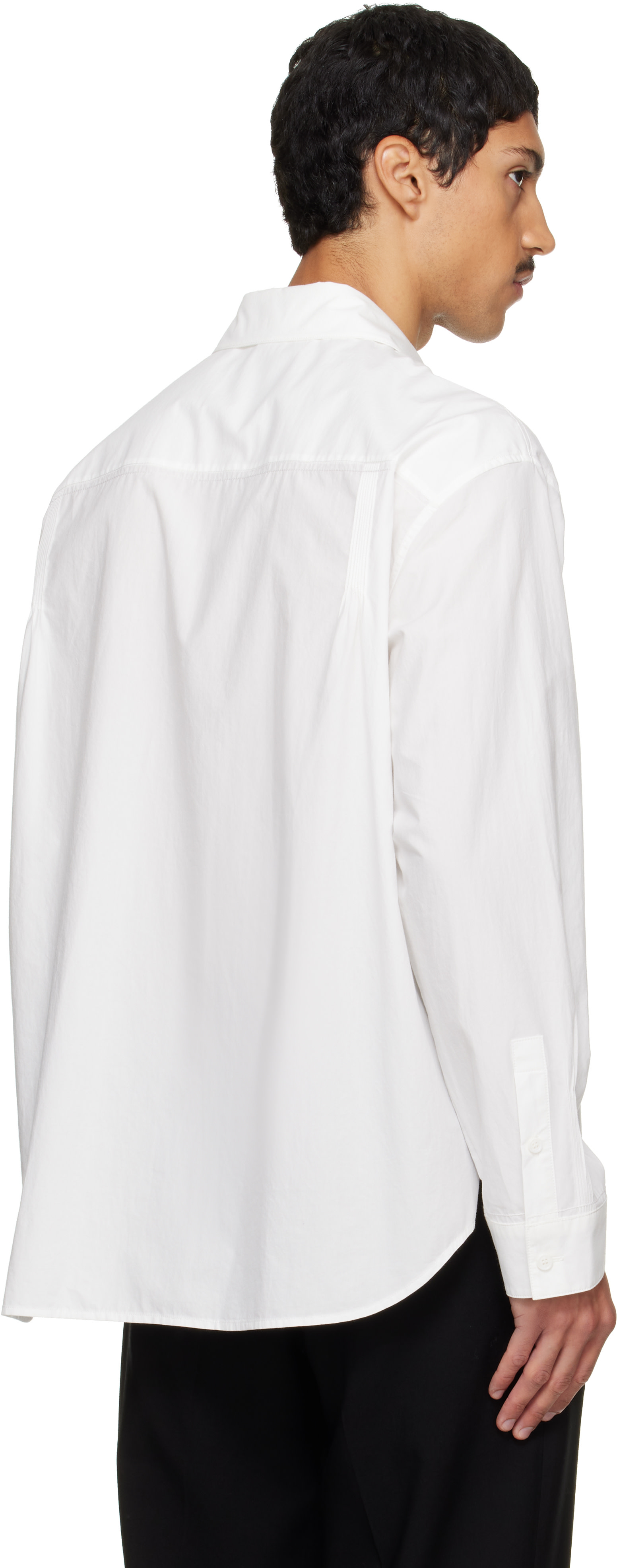 Solid Homme - White Pintuck Cotton Shirt