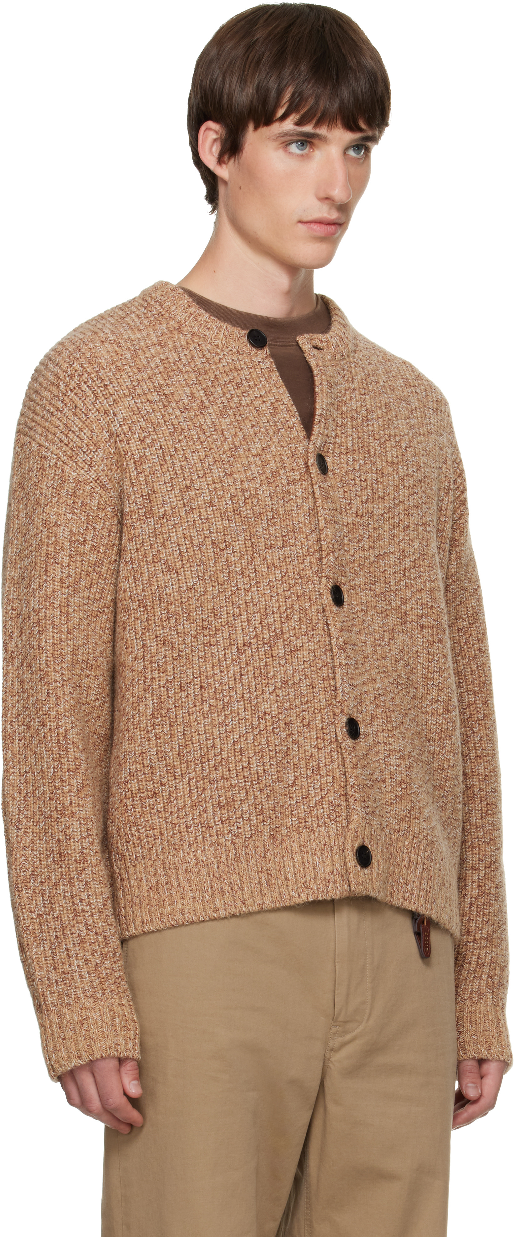 Solid Homme - Beige Wool Button Cardigan