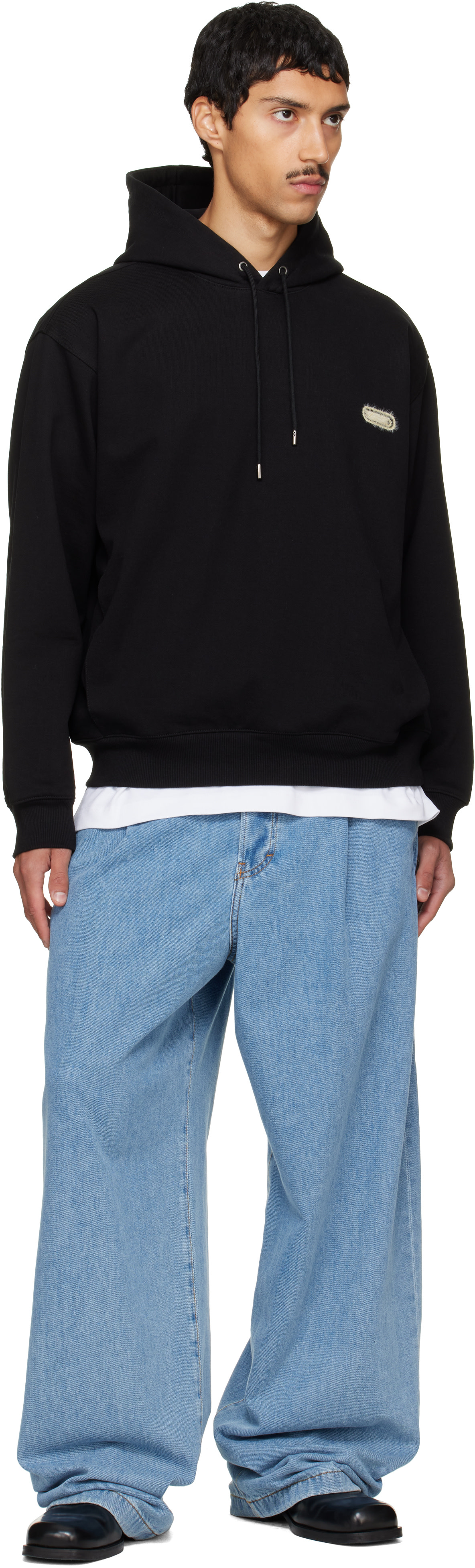 Solid Homme - Black Flocked Hoodie