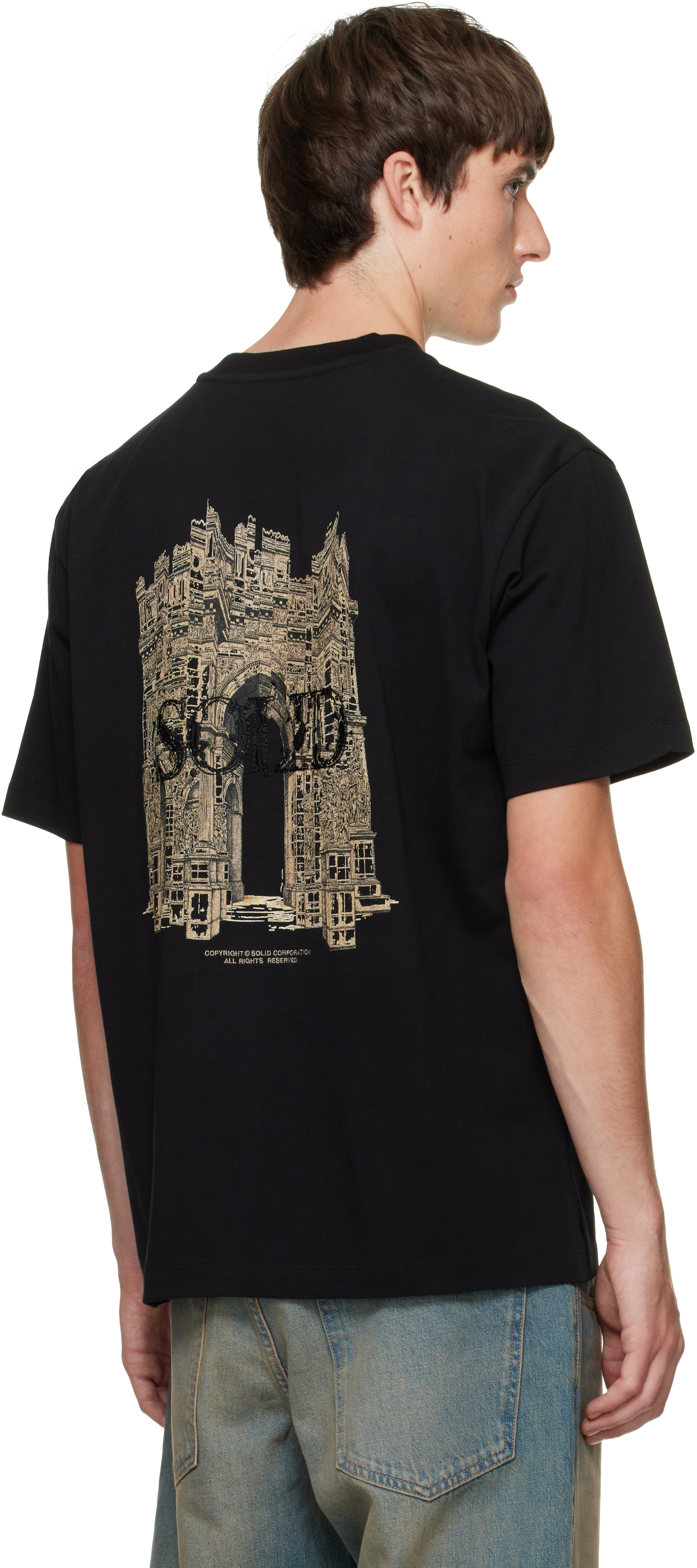 Solid Homme - T-shirt noir à image de Paris