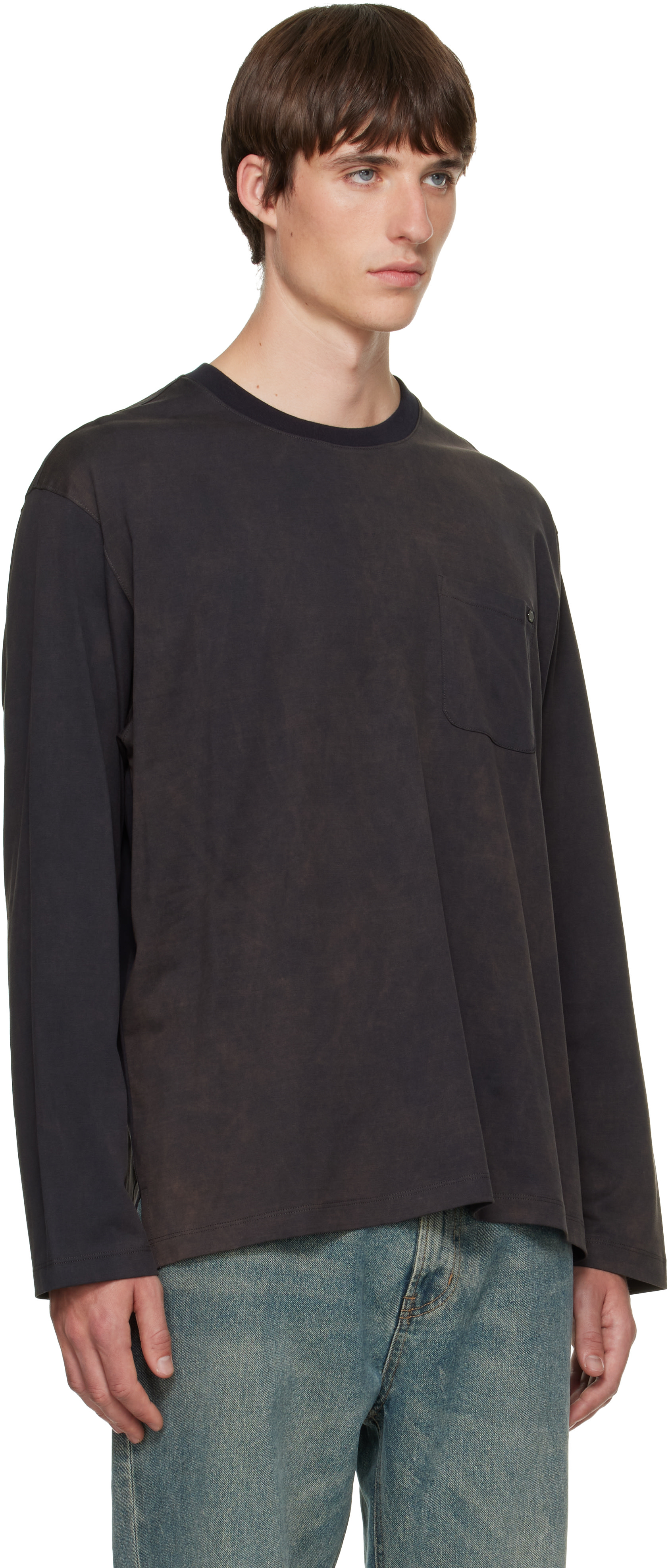 Solid Homme - Gray Patch Pocket Long Sleeve T-shirt