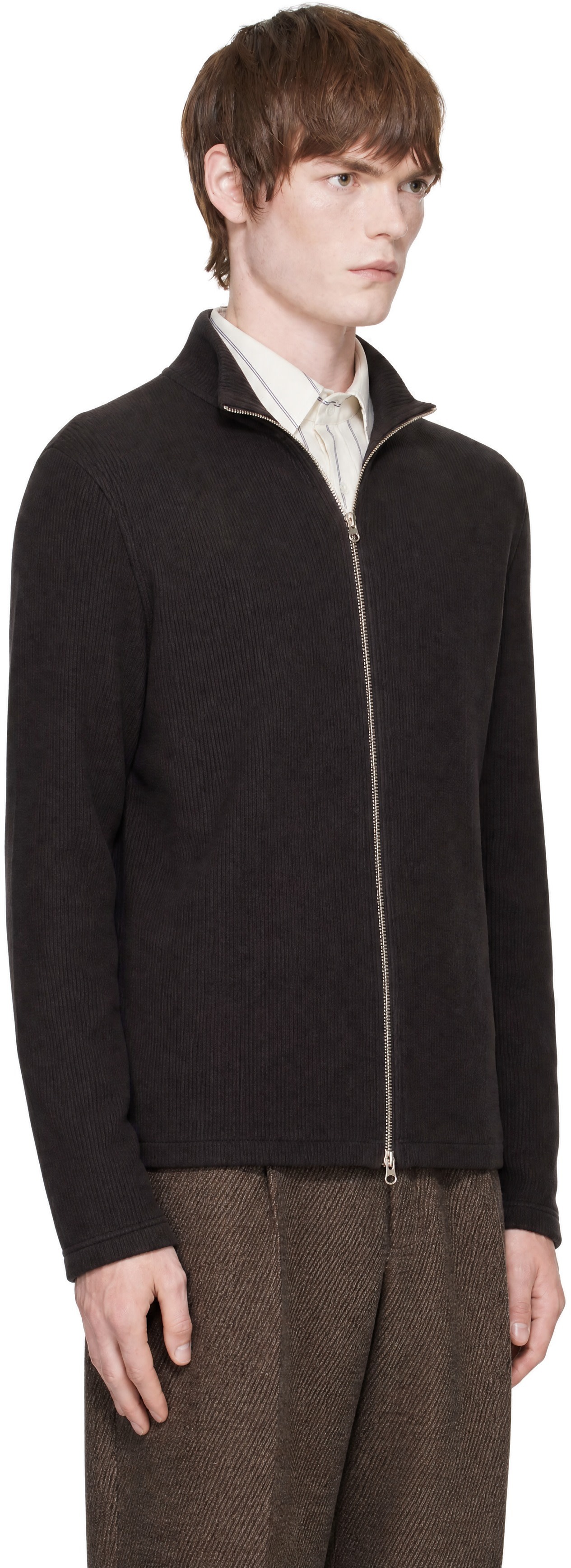 ANOTHER ASPECT - Pull molletonné Another 3.0 brun