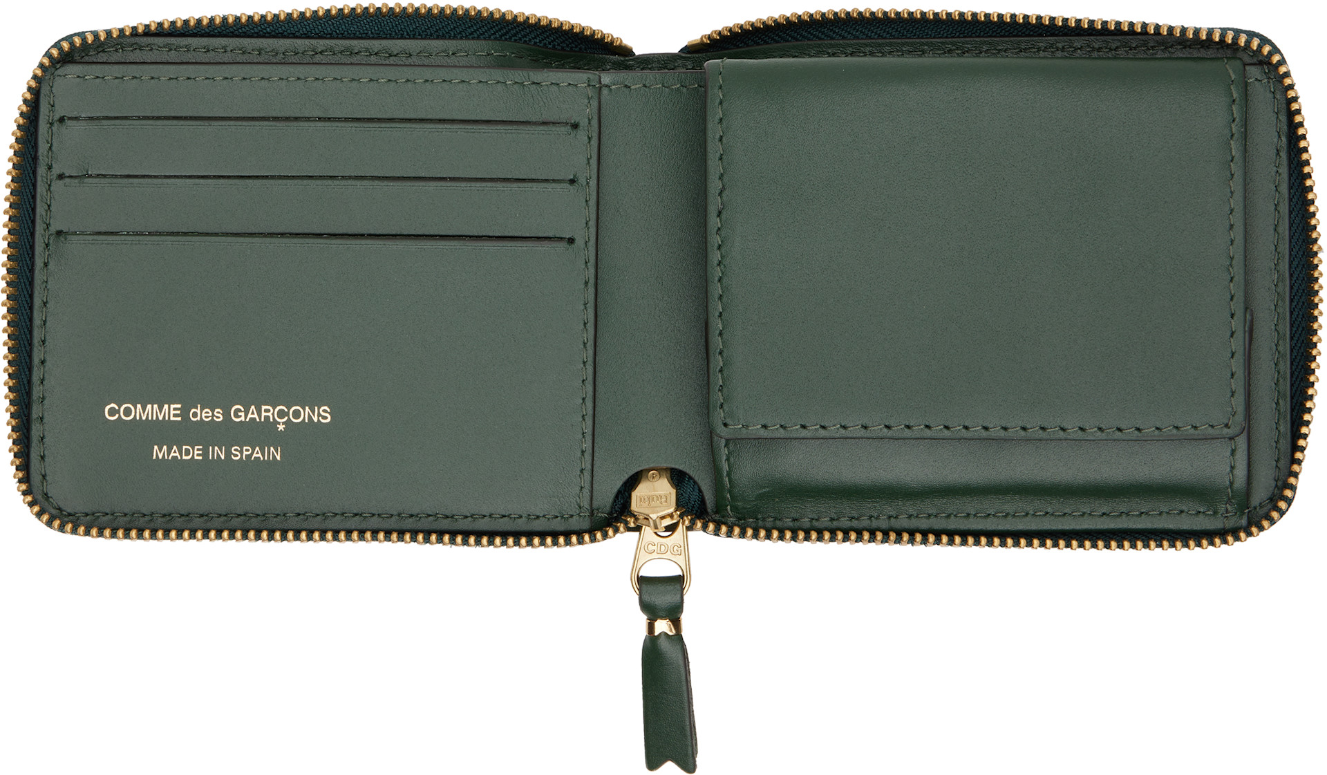 COMME des GARÇONS WALLETS - Portefeuille vert en cuir