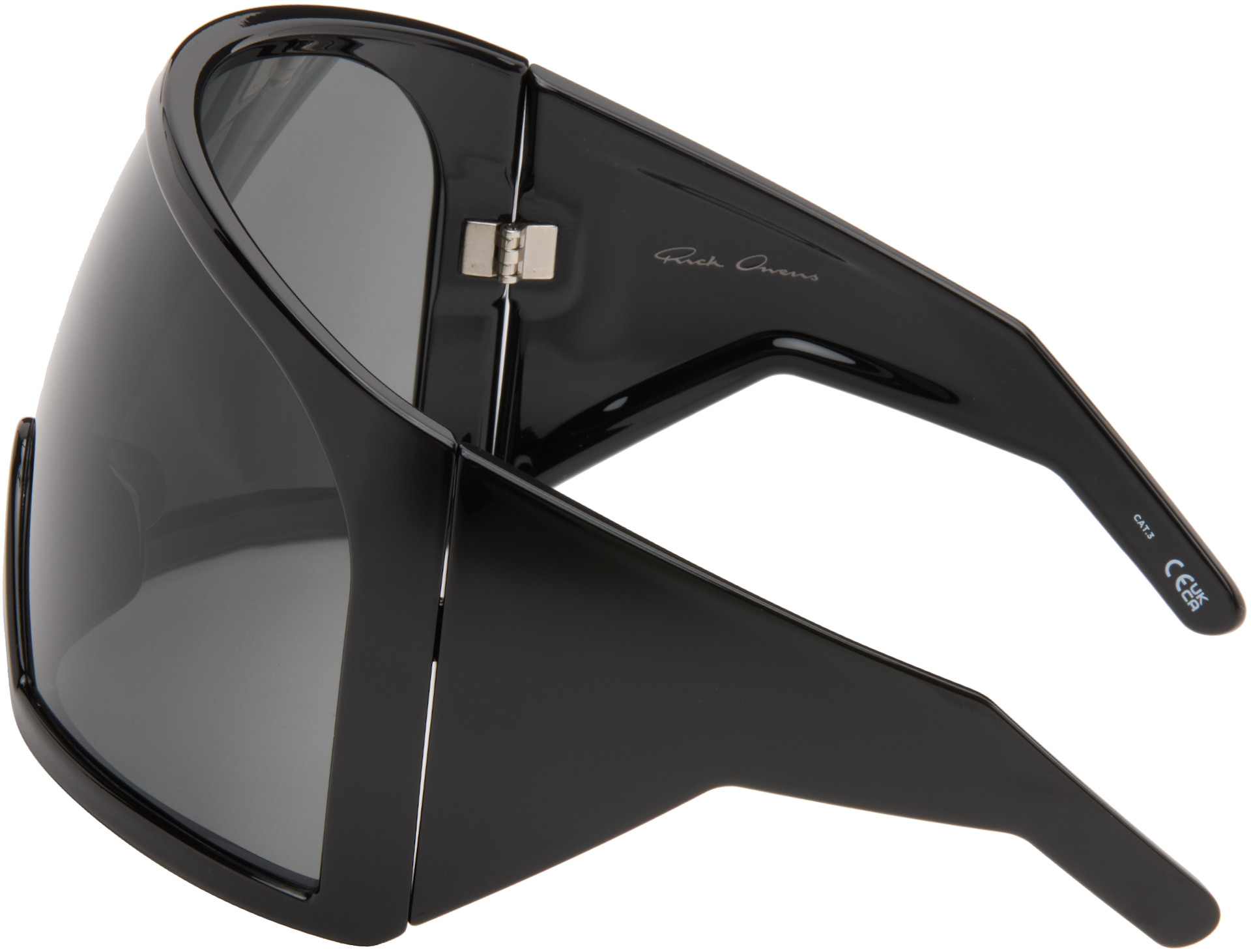 Rick Owens KRIESTER サングラス Rick Owens: ブラック Kriester Shiny サングラス | SSENSE 日本