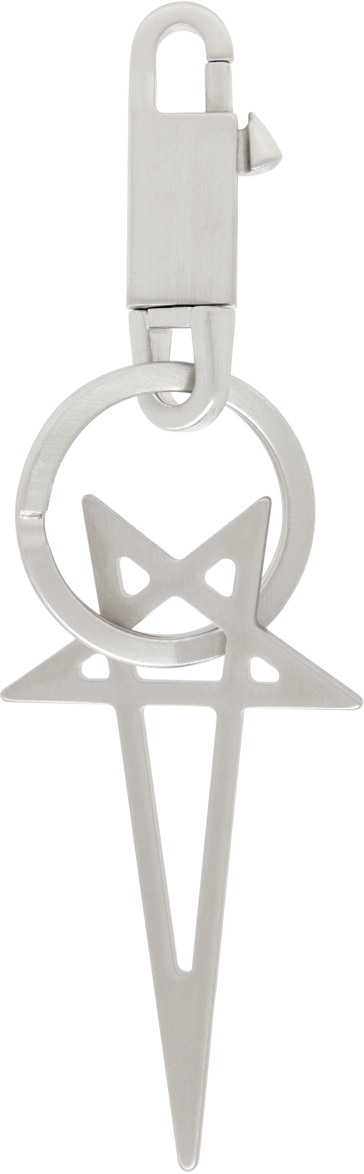 Rick Owens: Silver Pentagram Keychain | SSENSE Canada