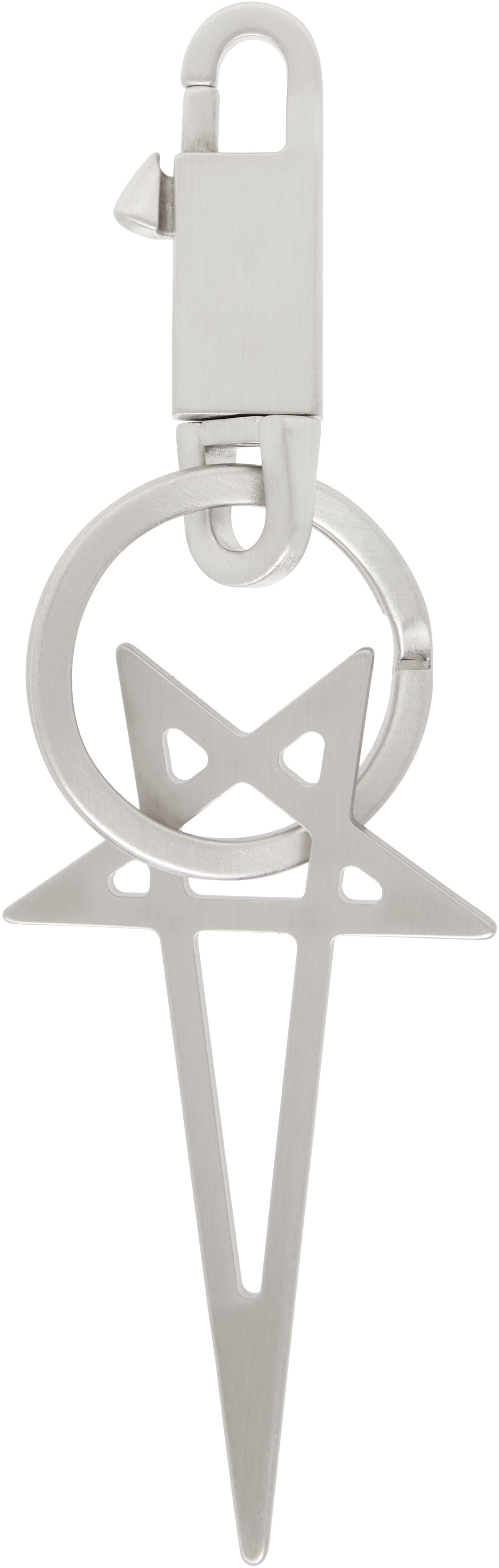 Rick Owens: Silver Pentagram Keychain | SSENSE Canada