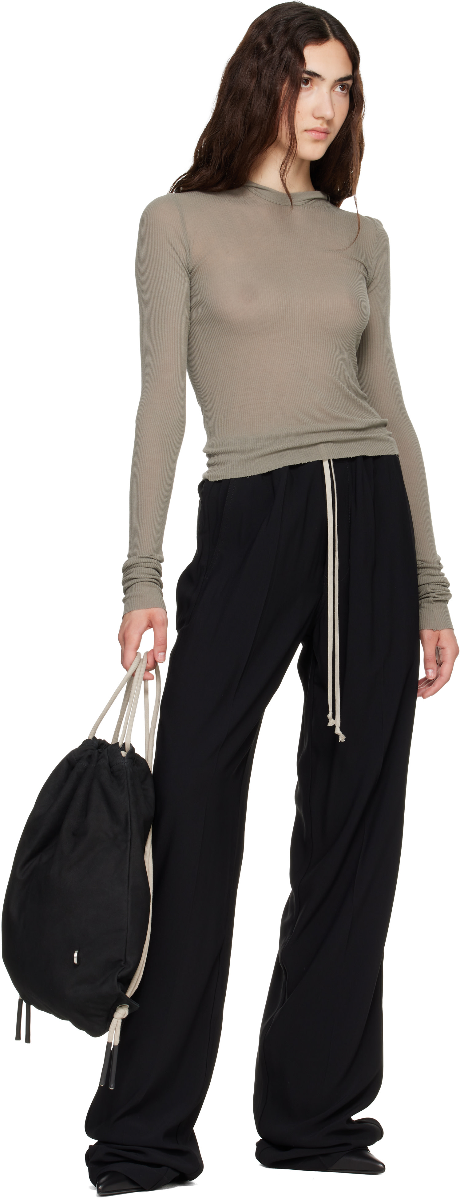 Rick Owens - Black Tower Drawstring Backpack