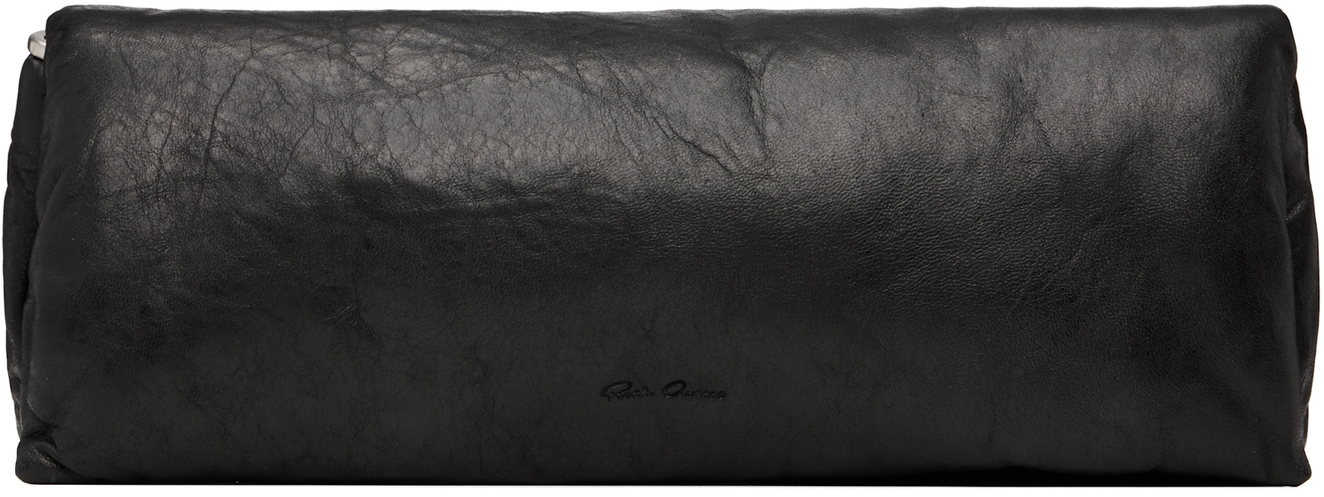 Rick Owens: Black Tower Tumbled Lamb Clutch | SSENSE