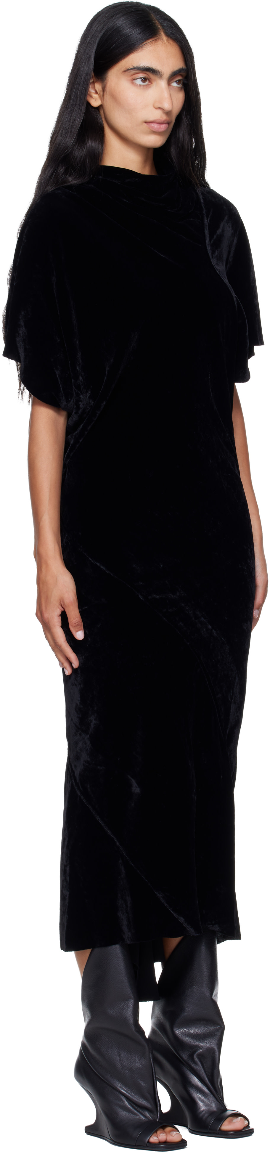 Rick Owens - Robe midi Seb noire - Tower