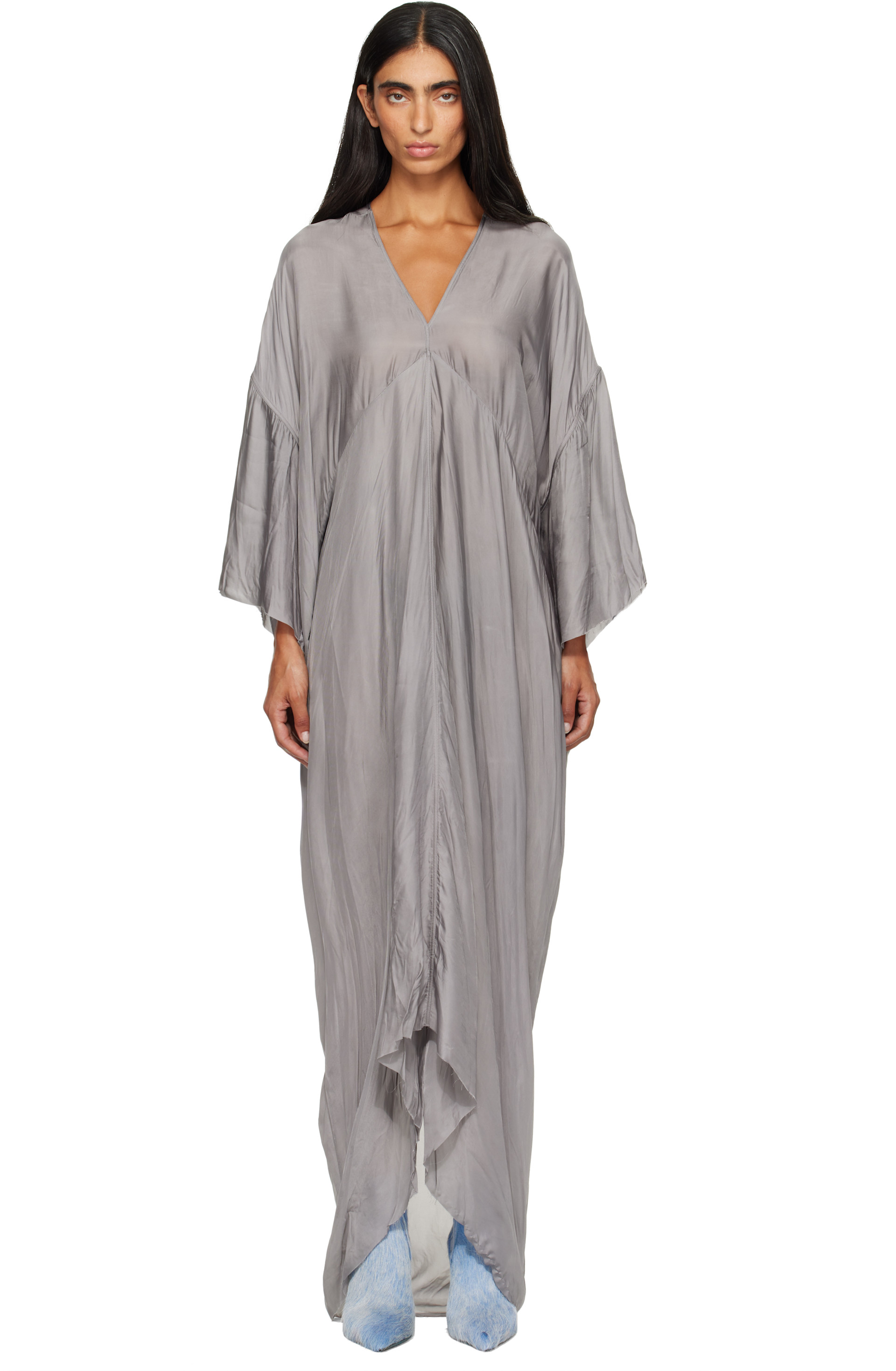 grey color maxi dress Rick Owens Gray Tower Tommykite casual grey dress