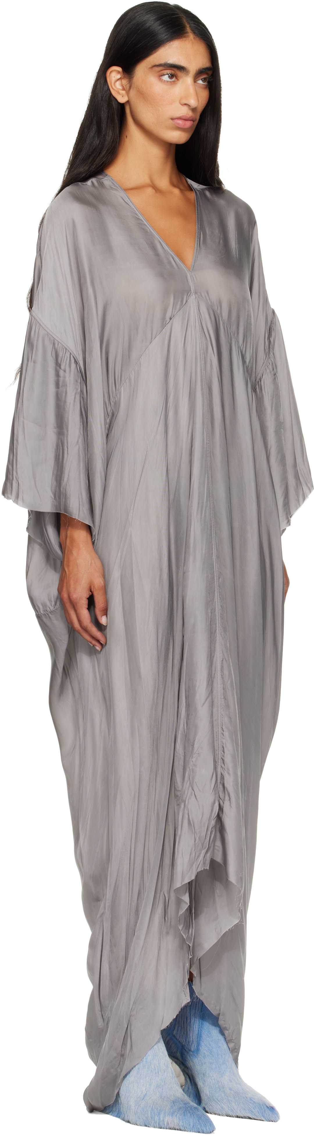 Rick Owens - Robe longue Tommykite grise - Tower