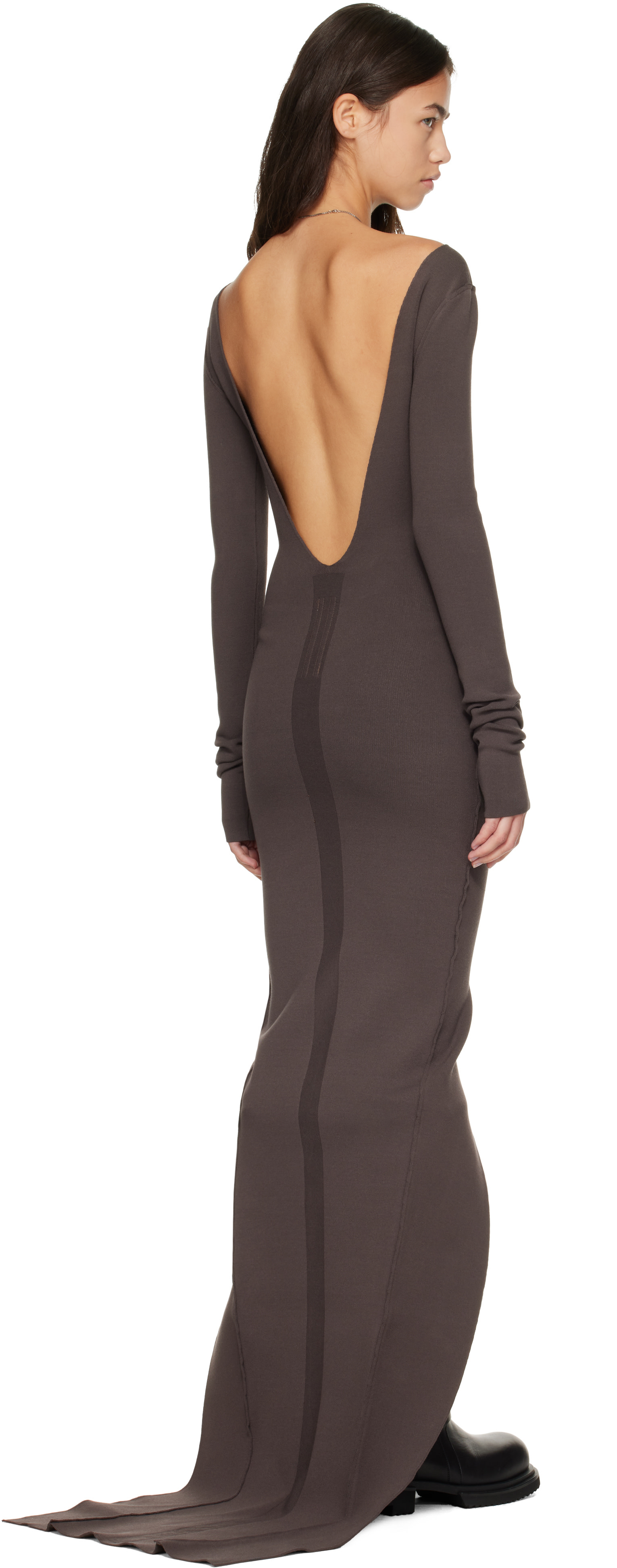 Rick Owens - Robe longue ajustée grise - Tower