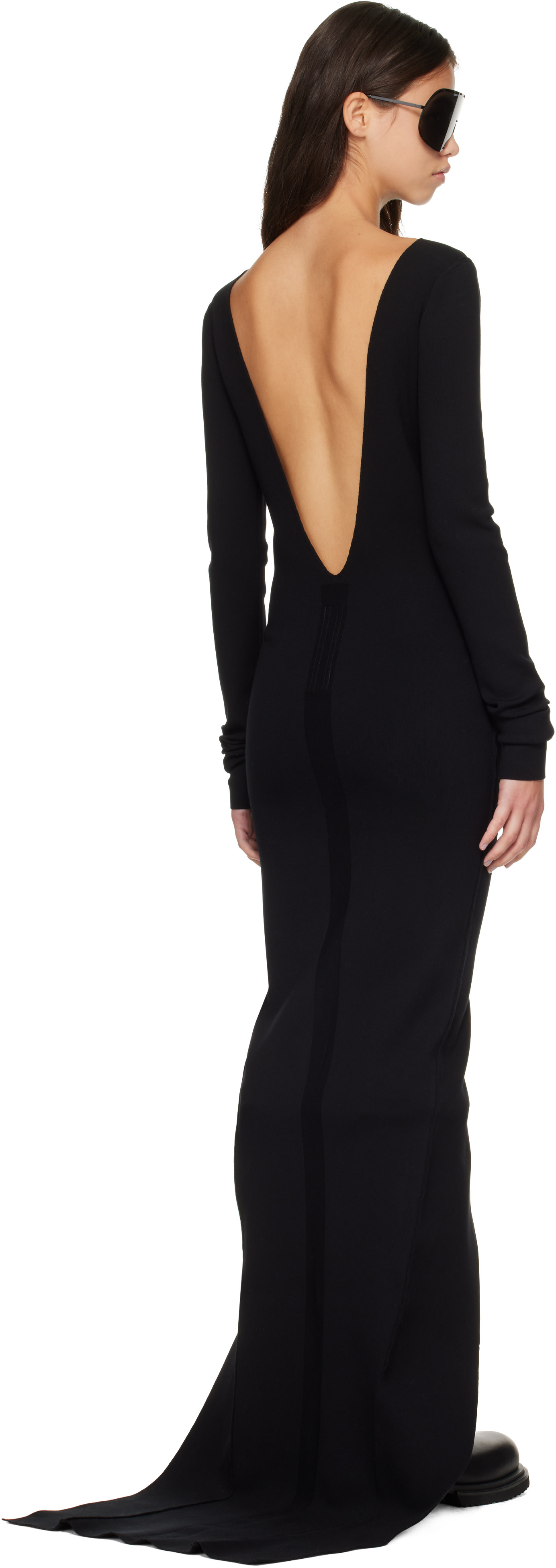Rick Owens - Robe longue ajustée noire - Tower