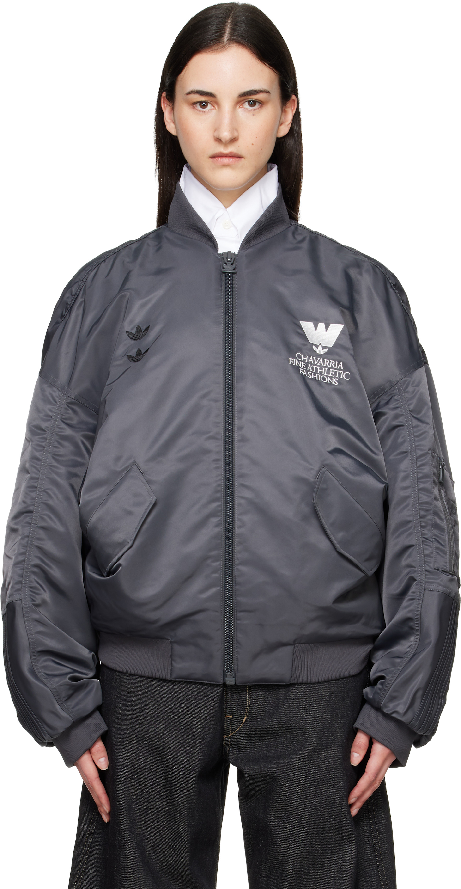 WILLY CHAVARRIA: Black adidas Originals Edition Bomber Jacket