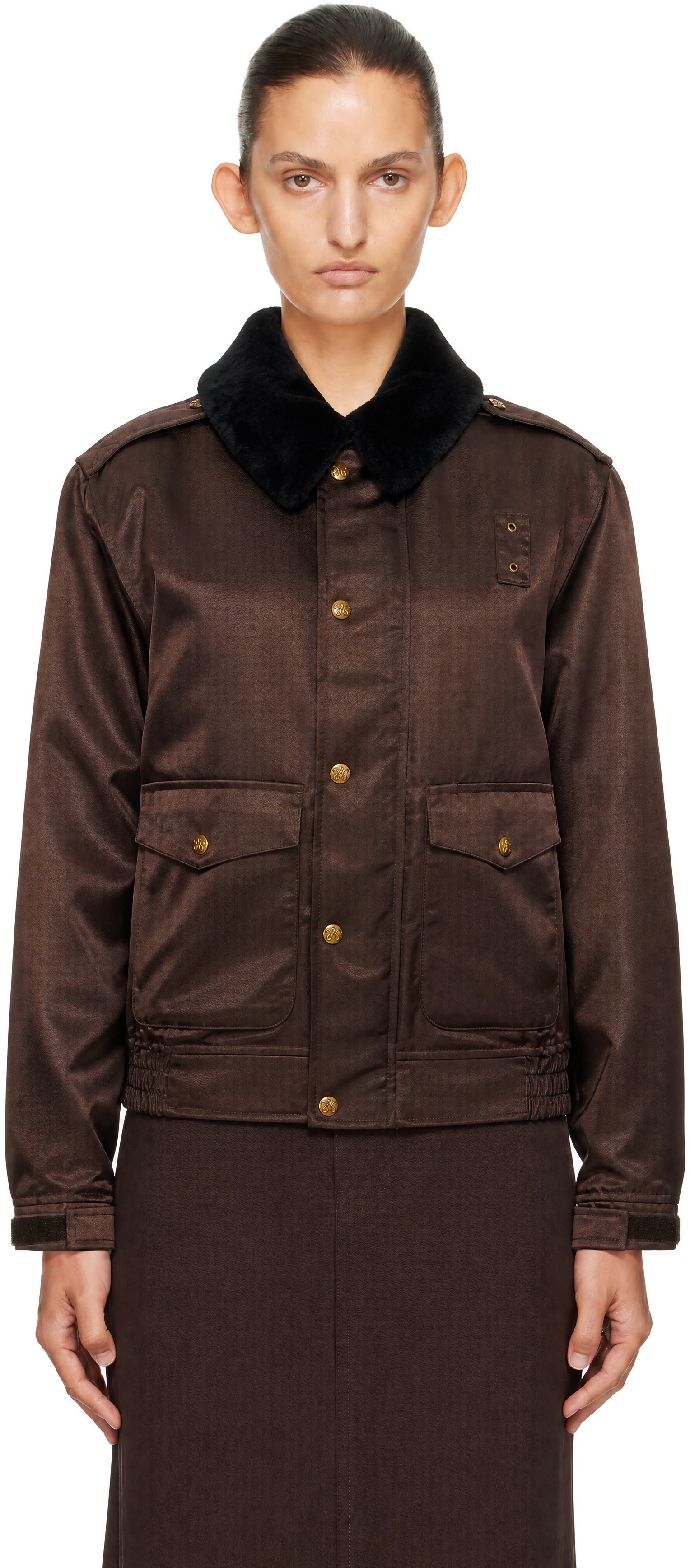 WILLY CHAVARRIA - Blouson aviateur d'uniforme brun