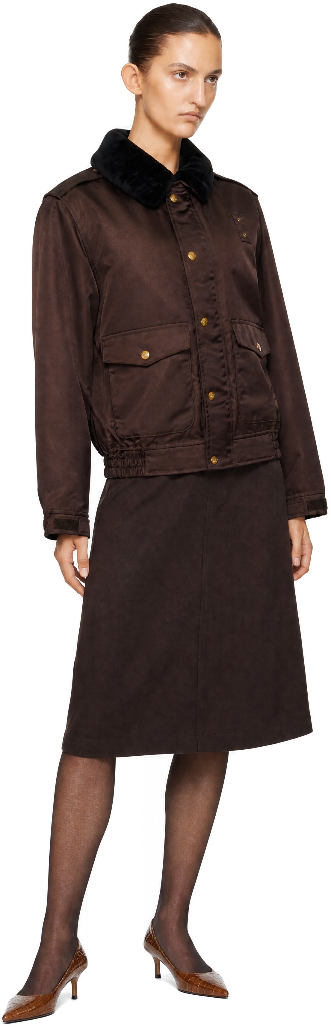 WILLY CHAVARRIA - Blouson aviateur d'uniforme brun