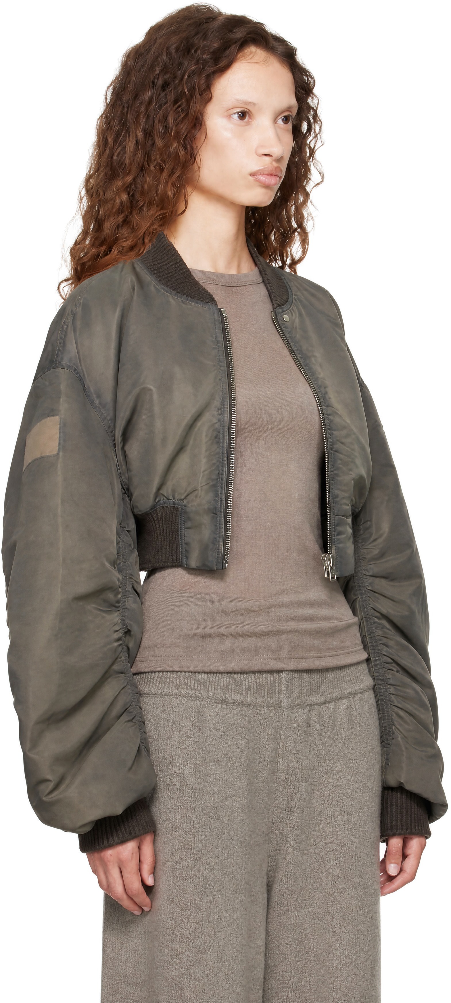 Rick Owens - Gray Tower Micro Secchia Flight Bomber Jacket