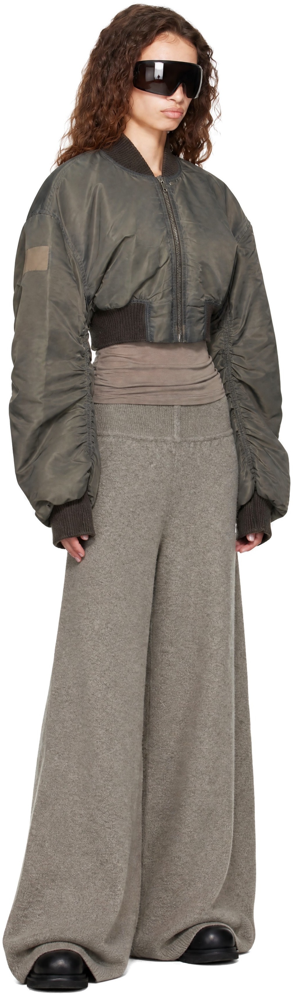 Rick Owens - Gray Tower Micro Secchia Flight Bomber Jacket