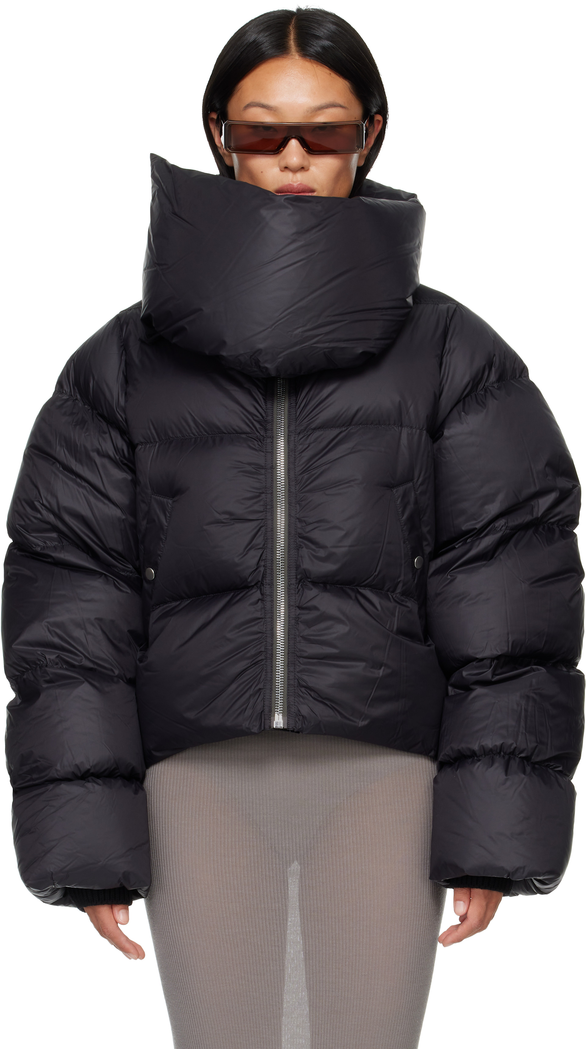 Rick Owens - 블랙 타워 퍼넬넥 다운 재킷