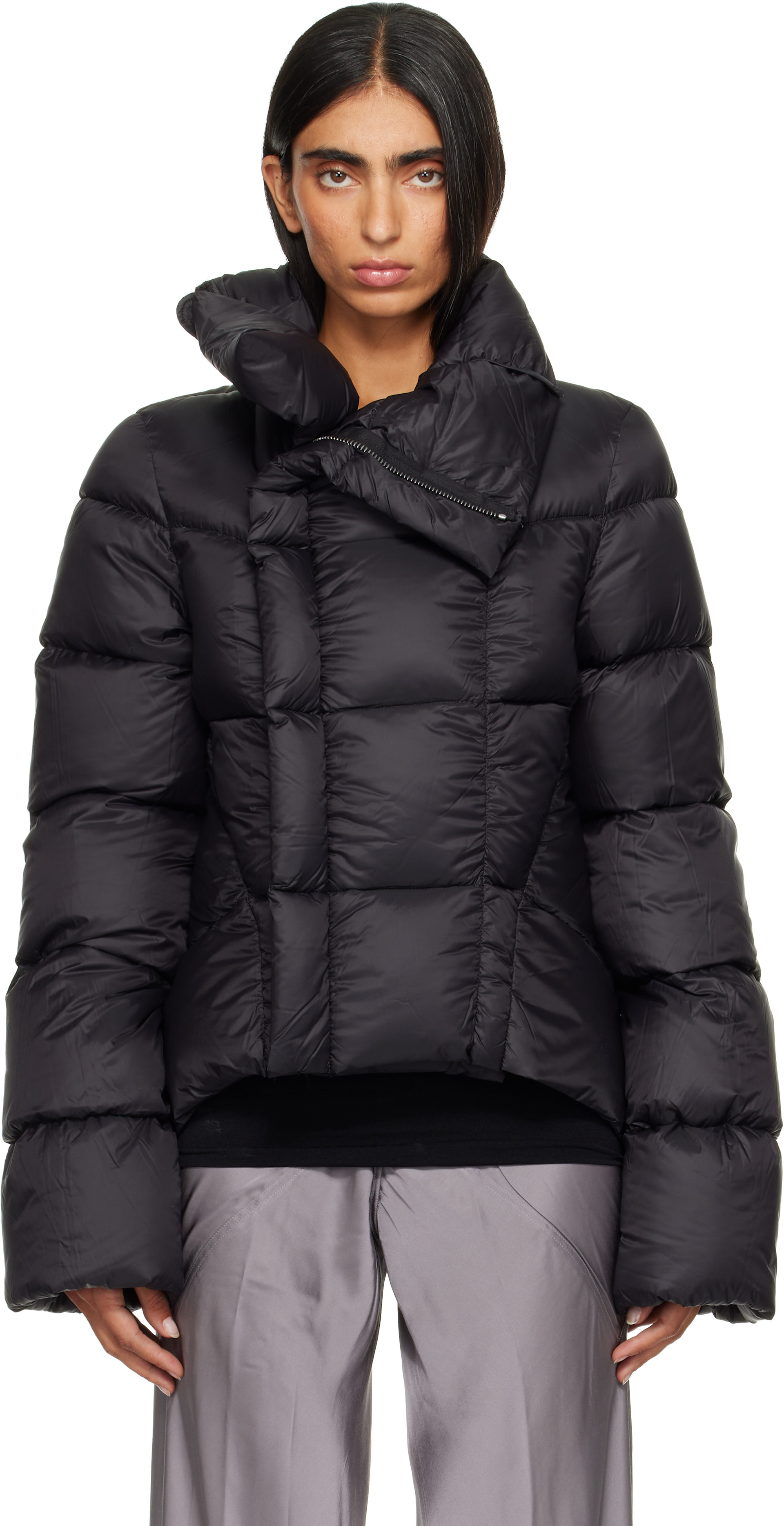 Rick Owens: Black Tower Naska Duvet Down Jacket | SSENSE