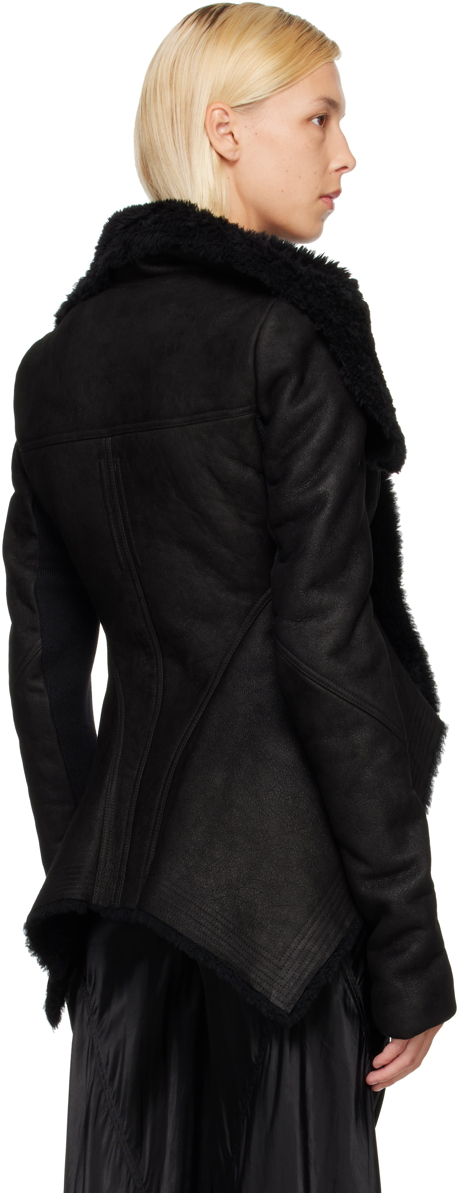 Rick Owens - 블랙 타워 나스카 시어링 재킷