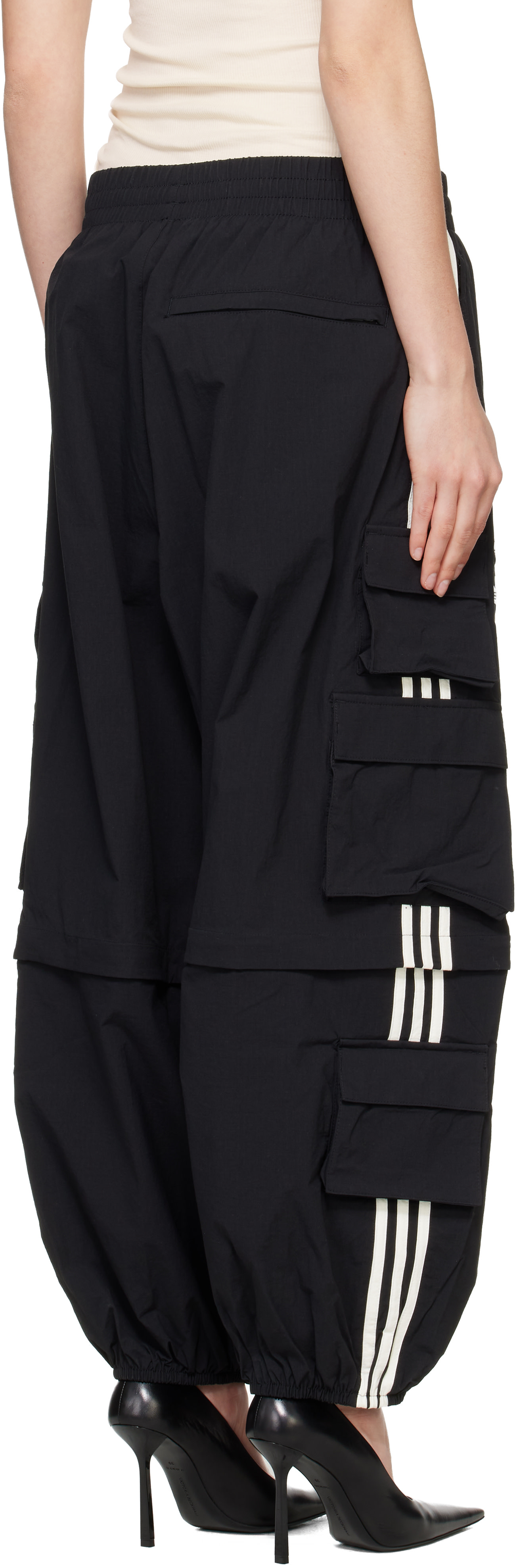 WILLY CHAVARRIA: Black adidas Originals Edition Zip Cargo Pants