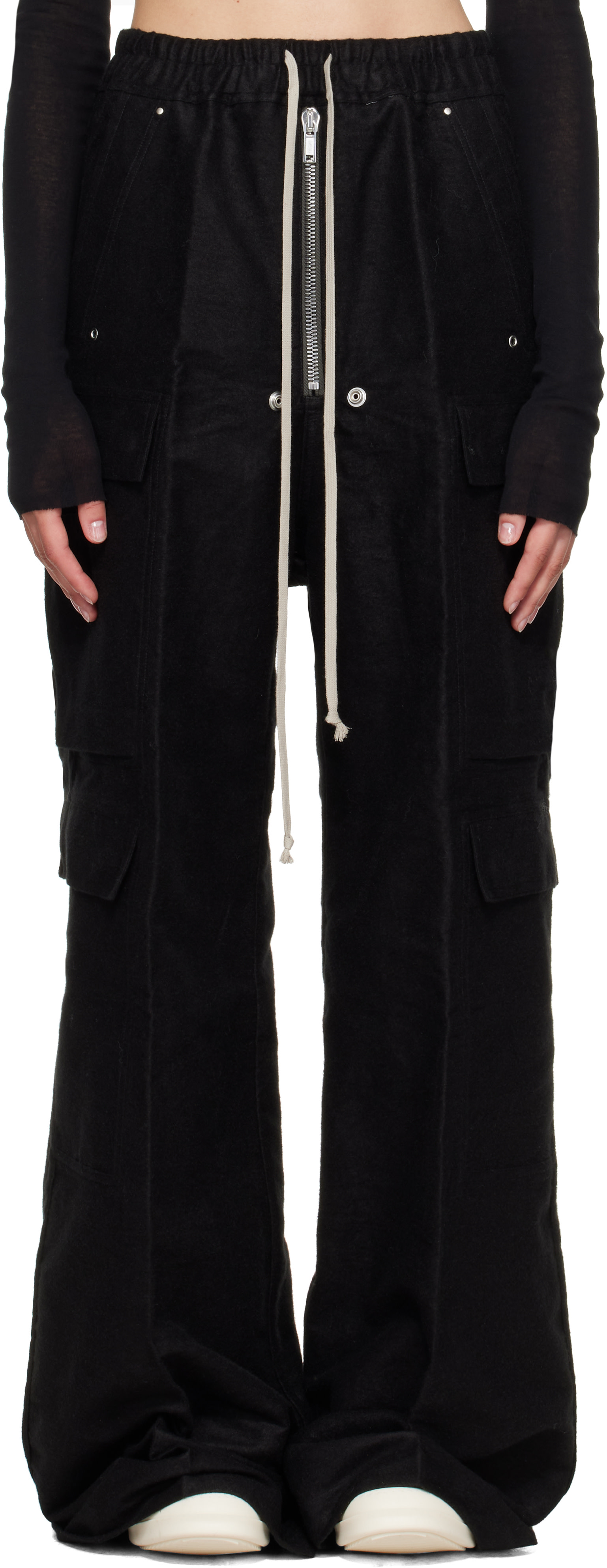 Rick Owens: Black Tower Cargobelas Trousers | SSENSE