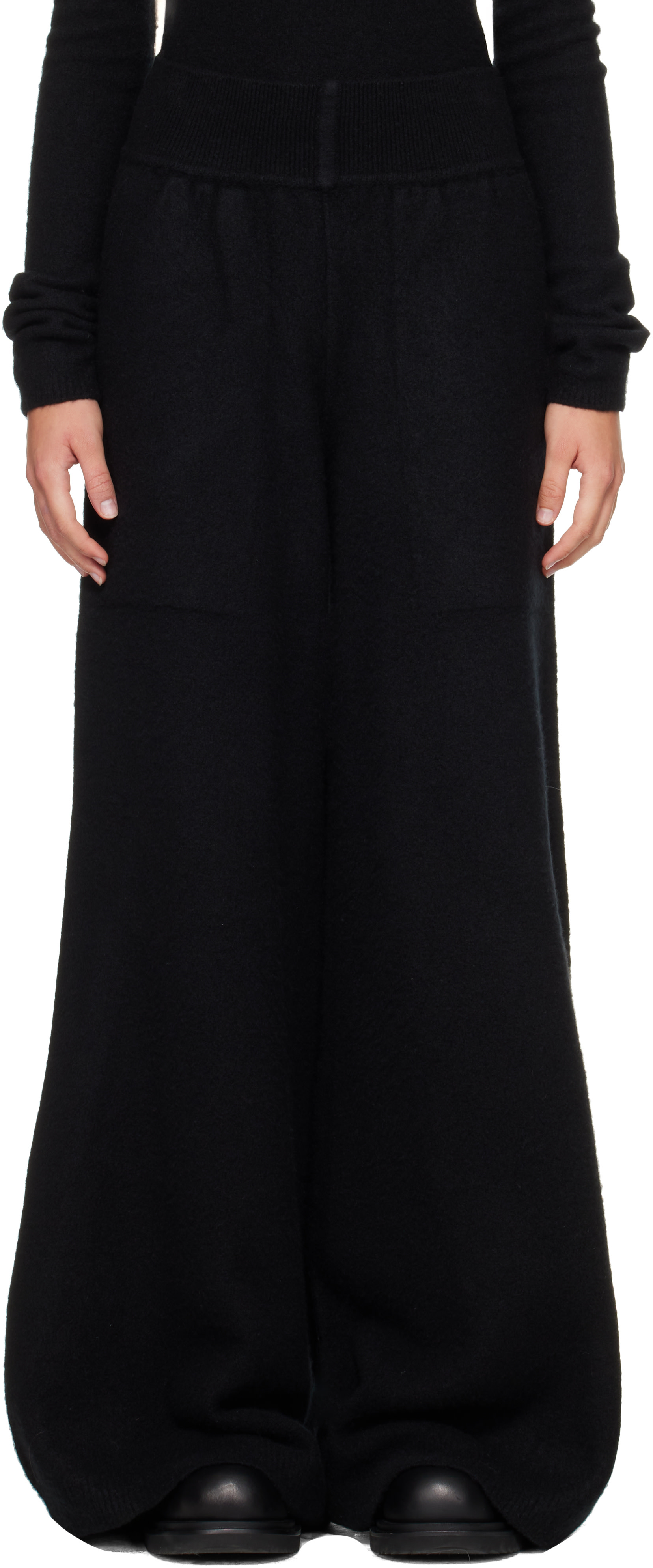 Rick Owens: Black Tower Loose Lounge Pants | SSENSE Canada