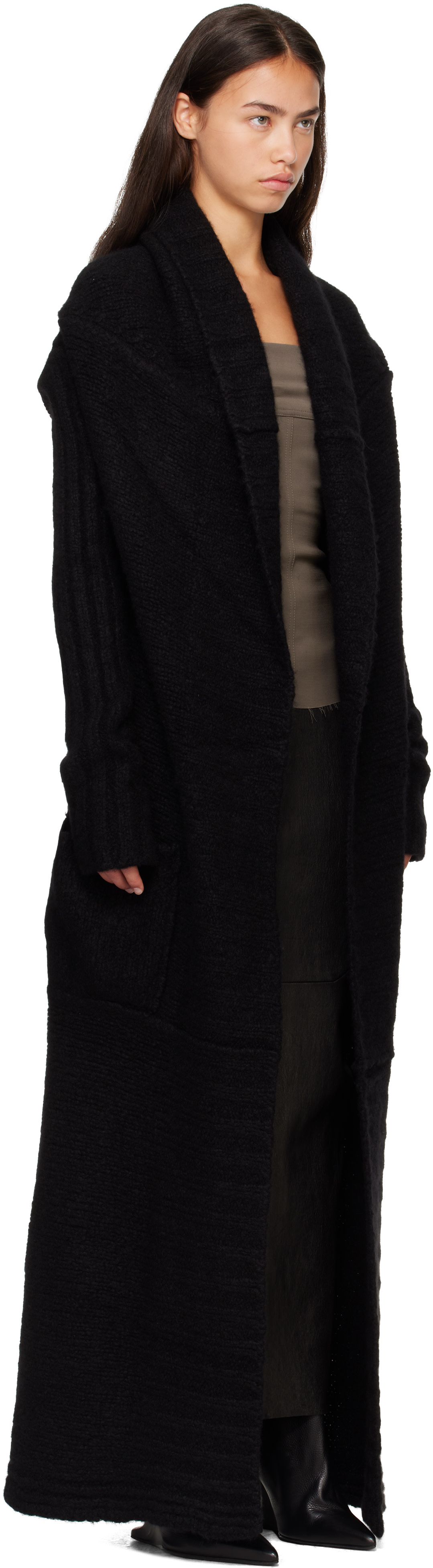 Rick Owens: ブラック Tower Dafne ガウン カーディガン | SSENSE 日本