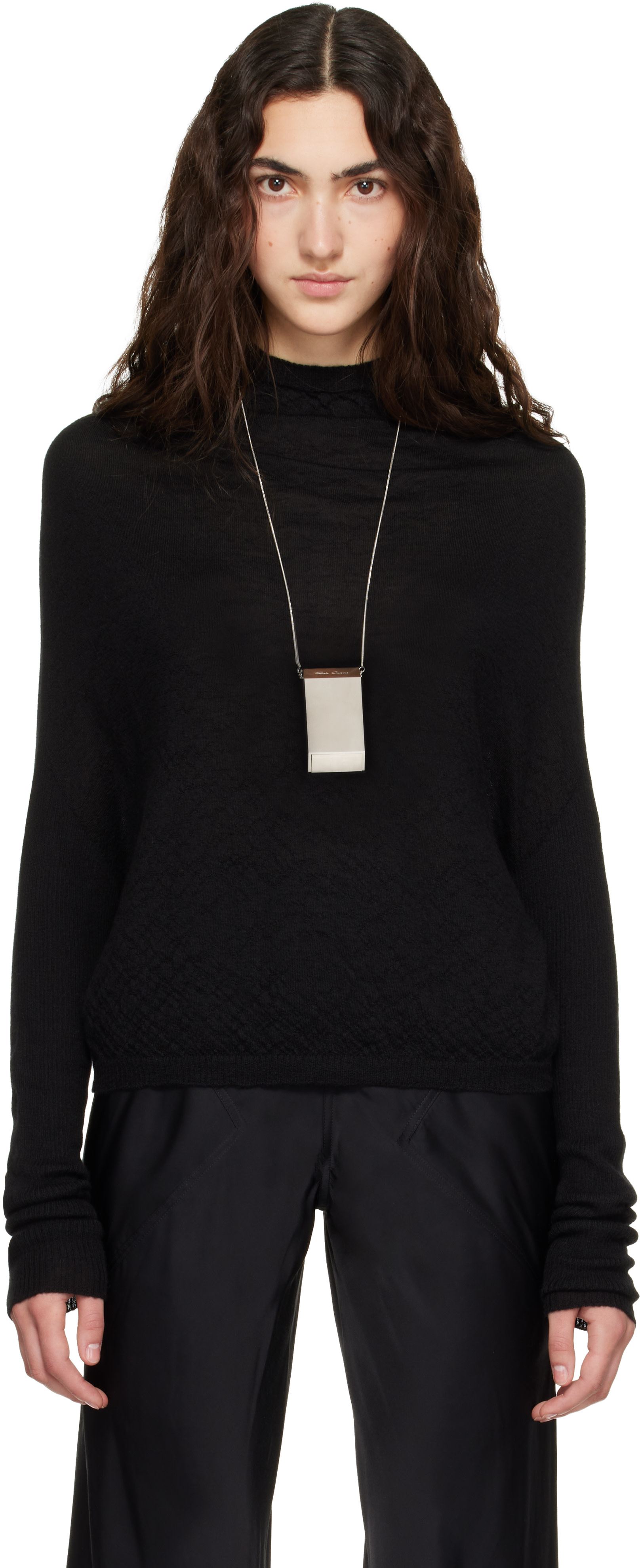 Rick Owens - Pull à manches longues Crater noir - Tower
