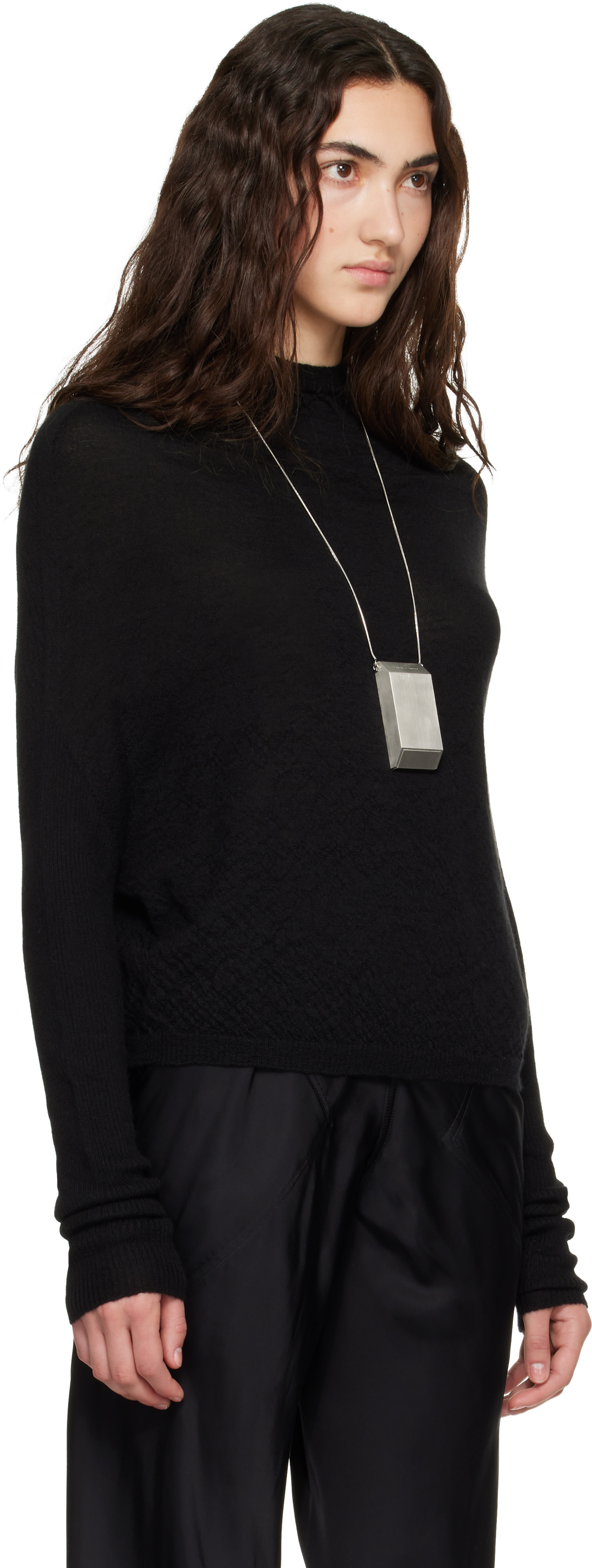 Rick Owens - Pull à manches longues Crater noir - Tower