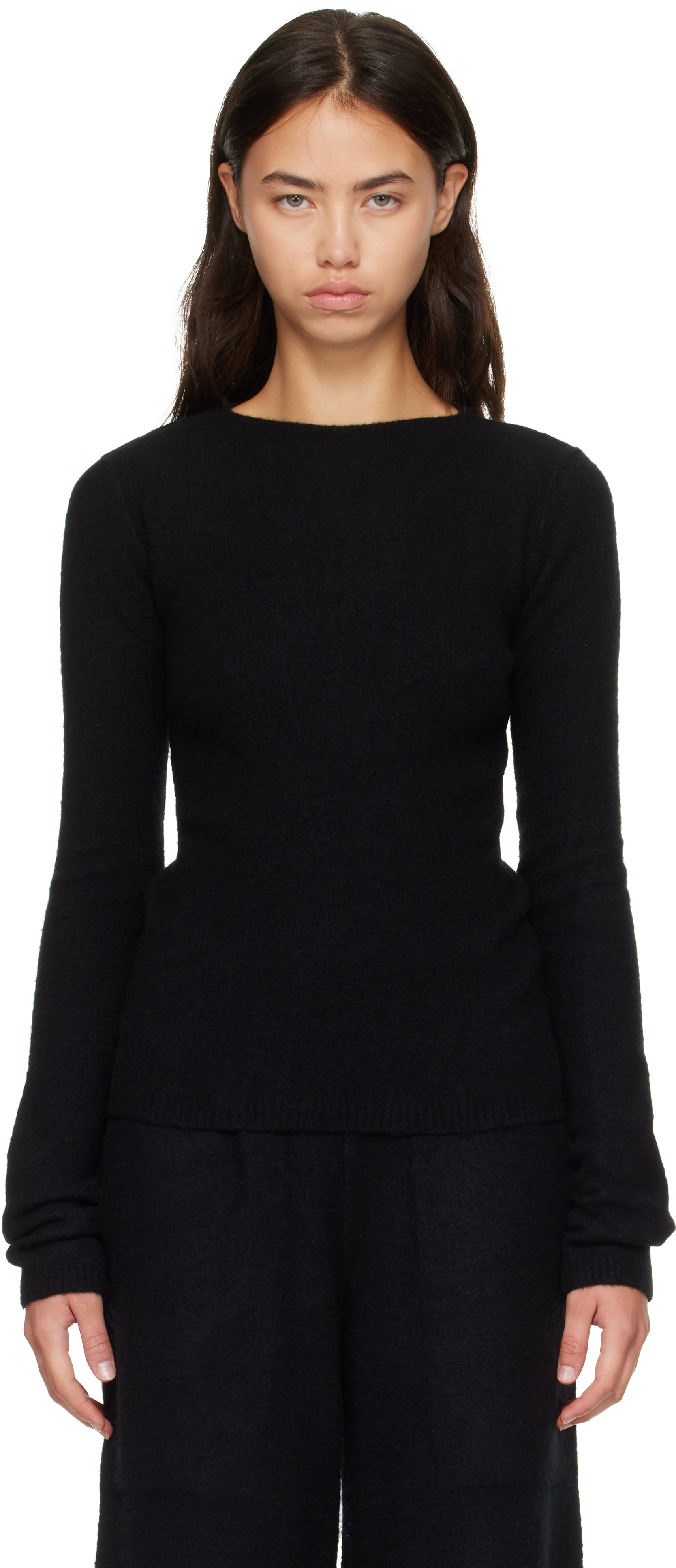 Rick Owens - Pull à manches longues ajusté noir - Tower