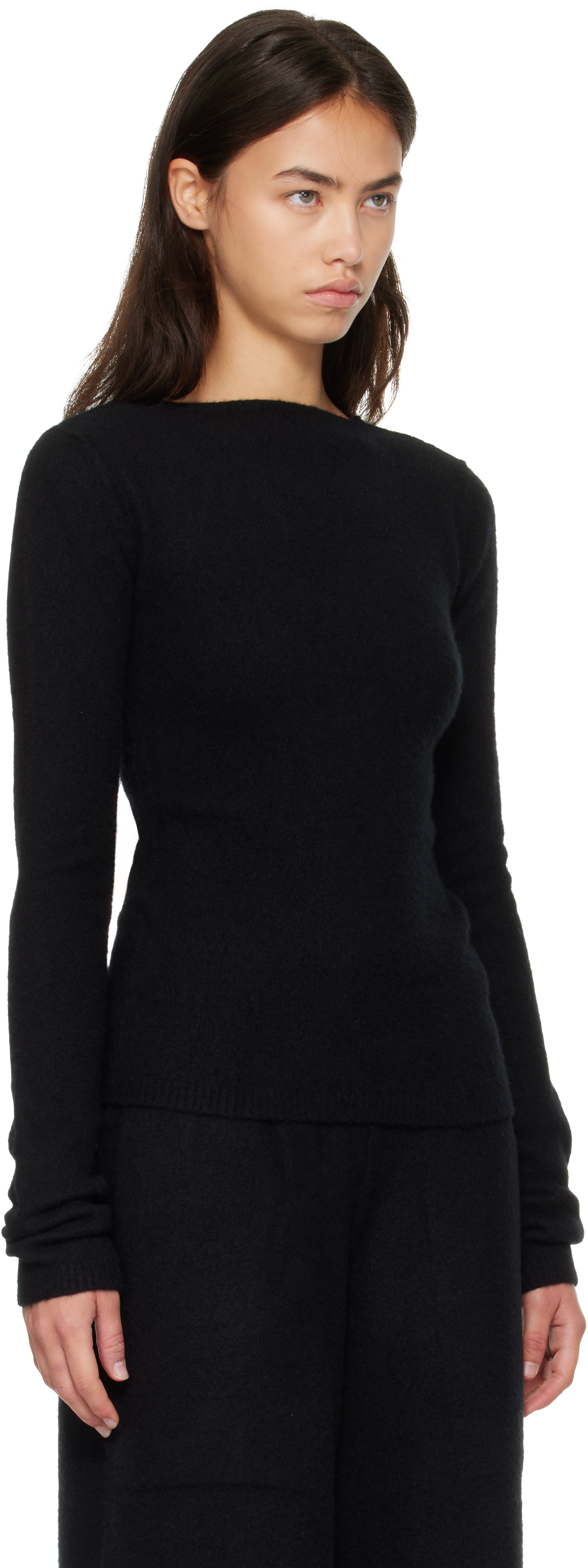 Rick Owens - Pull à manches longues ajusté noir - Tower